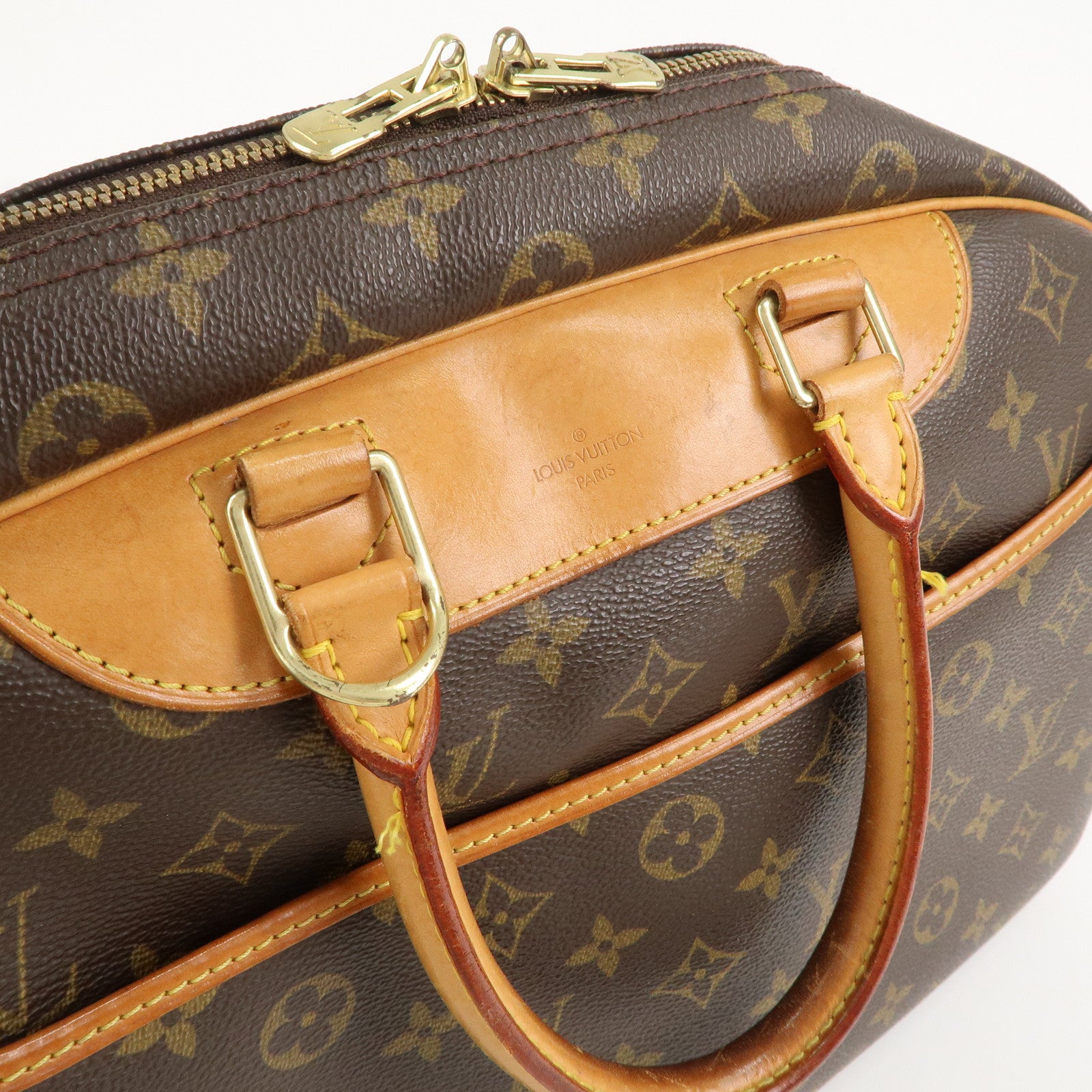 Louis Vuitton Monogram Deauville Hand Bag Brown M47270