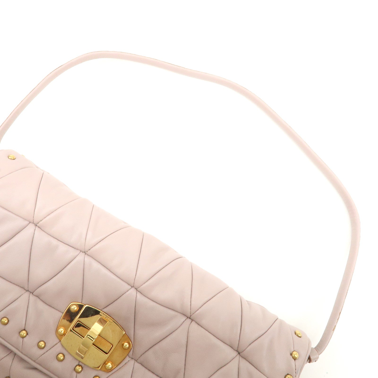 MIU MIU Leather 2Way Bag Shoulder Bag Clutch Bag Pink