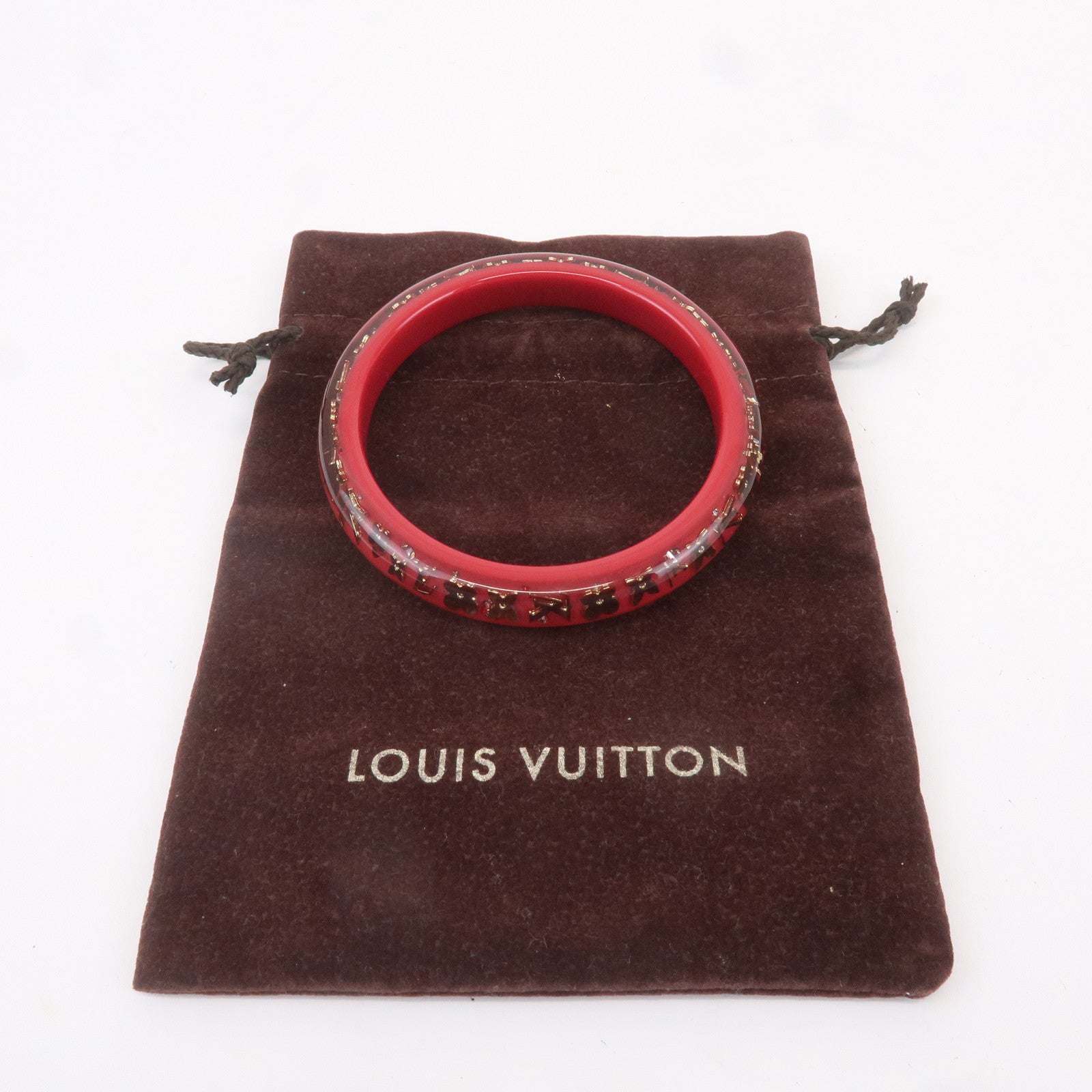 Louis Vuitton Bracelet Inclusion Bangle Red Gold M65017