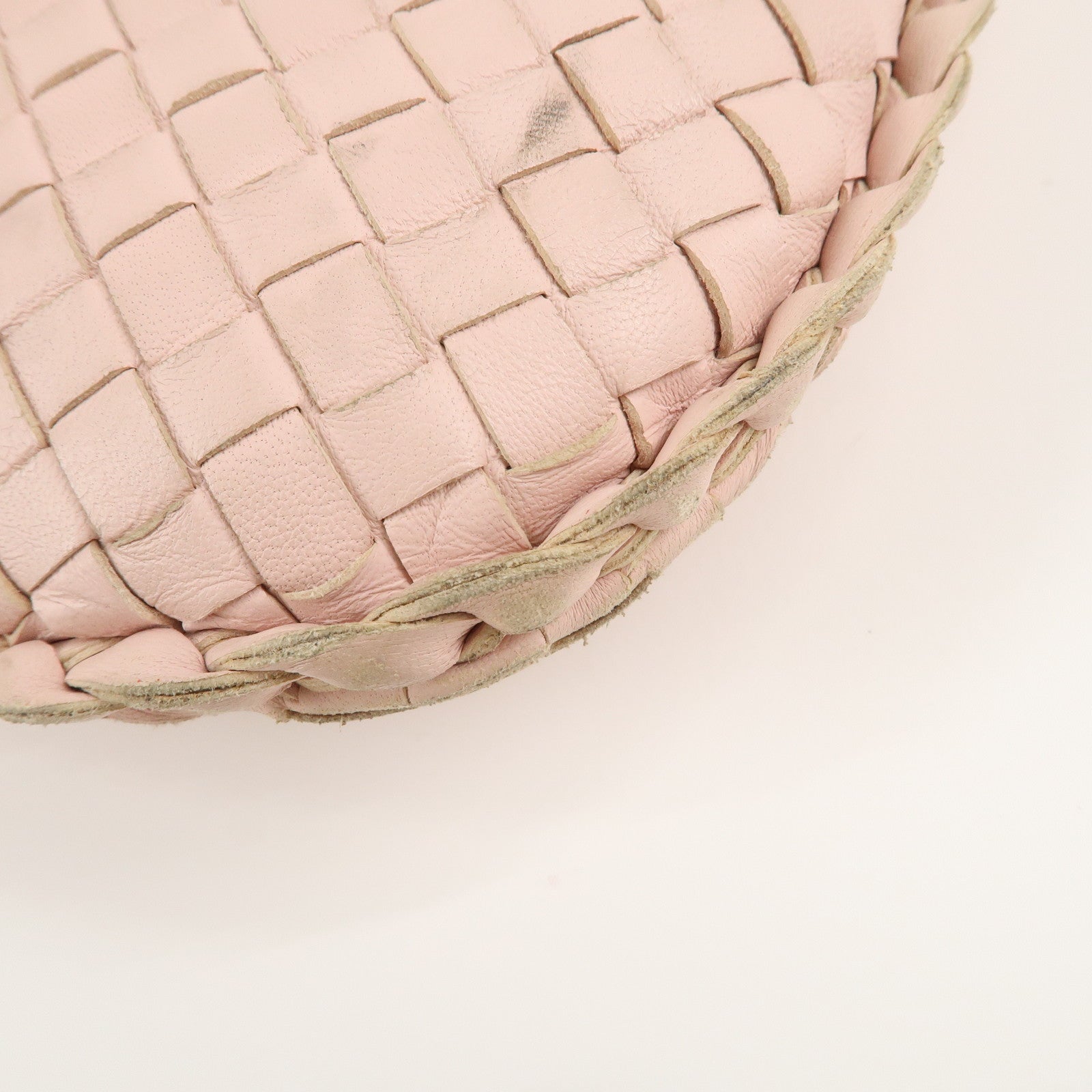 BOTTEGA VENETA Intrecciato Leather Shoulder Bag Pink 115653