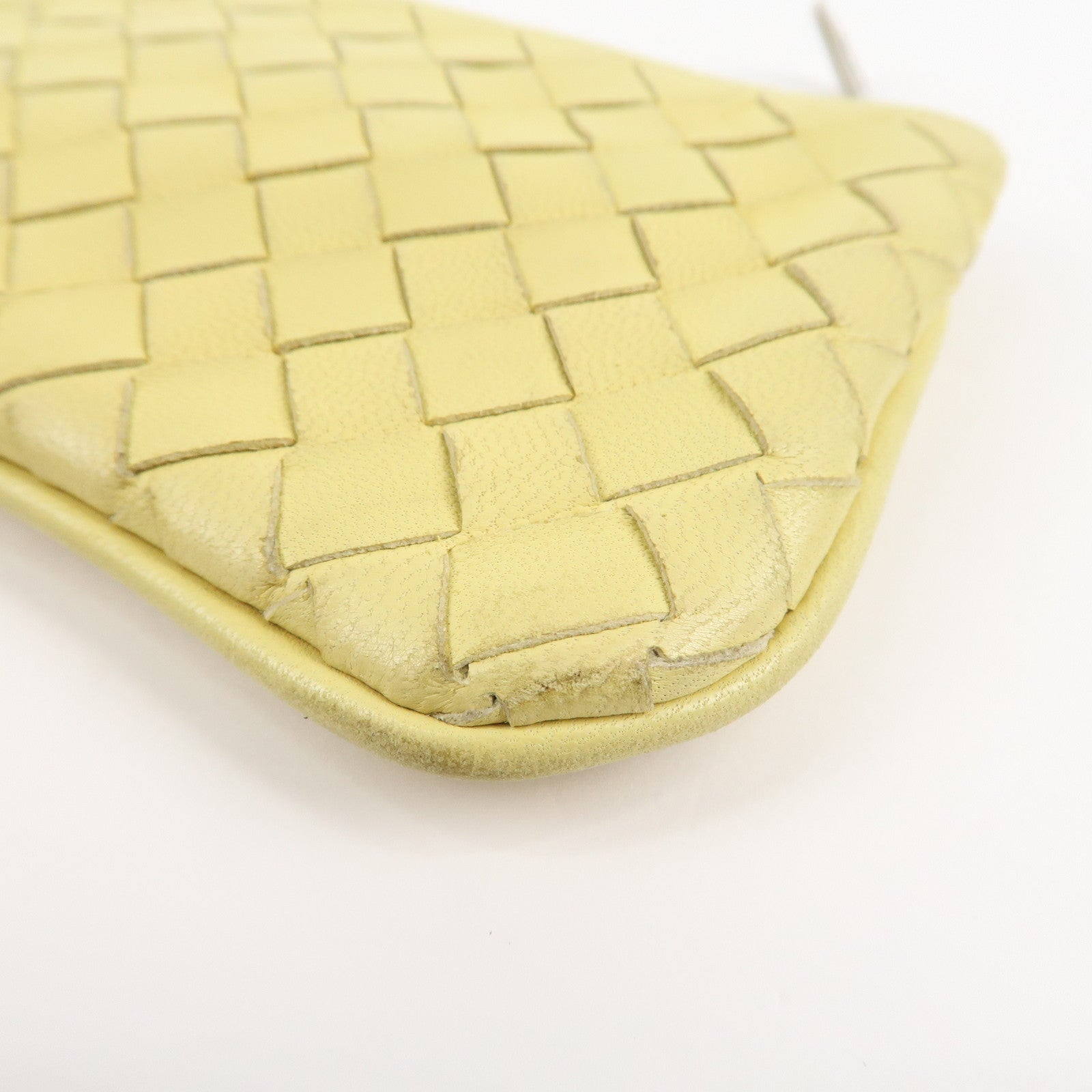 BOTTEGA VENETA Intrecciato Leather Coin Case Yellow 131232