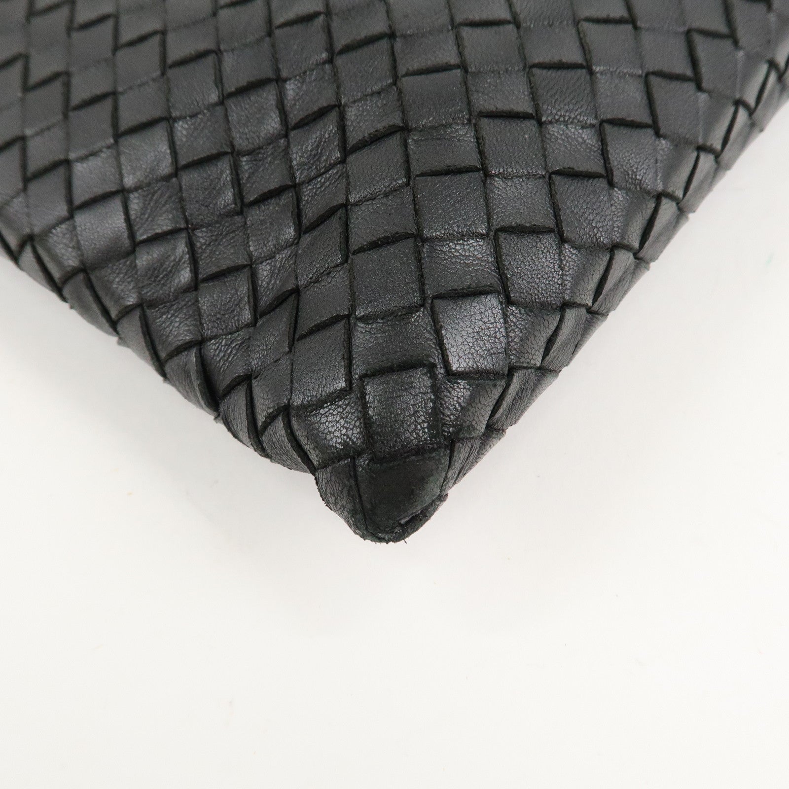 BOTTEGA VENETA Intrecciato Leather Clutch Bag Black