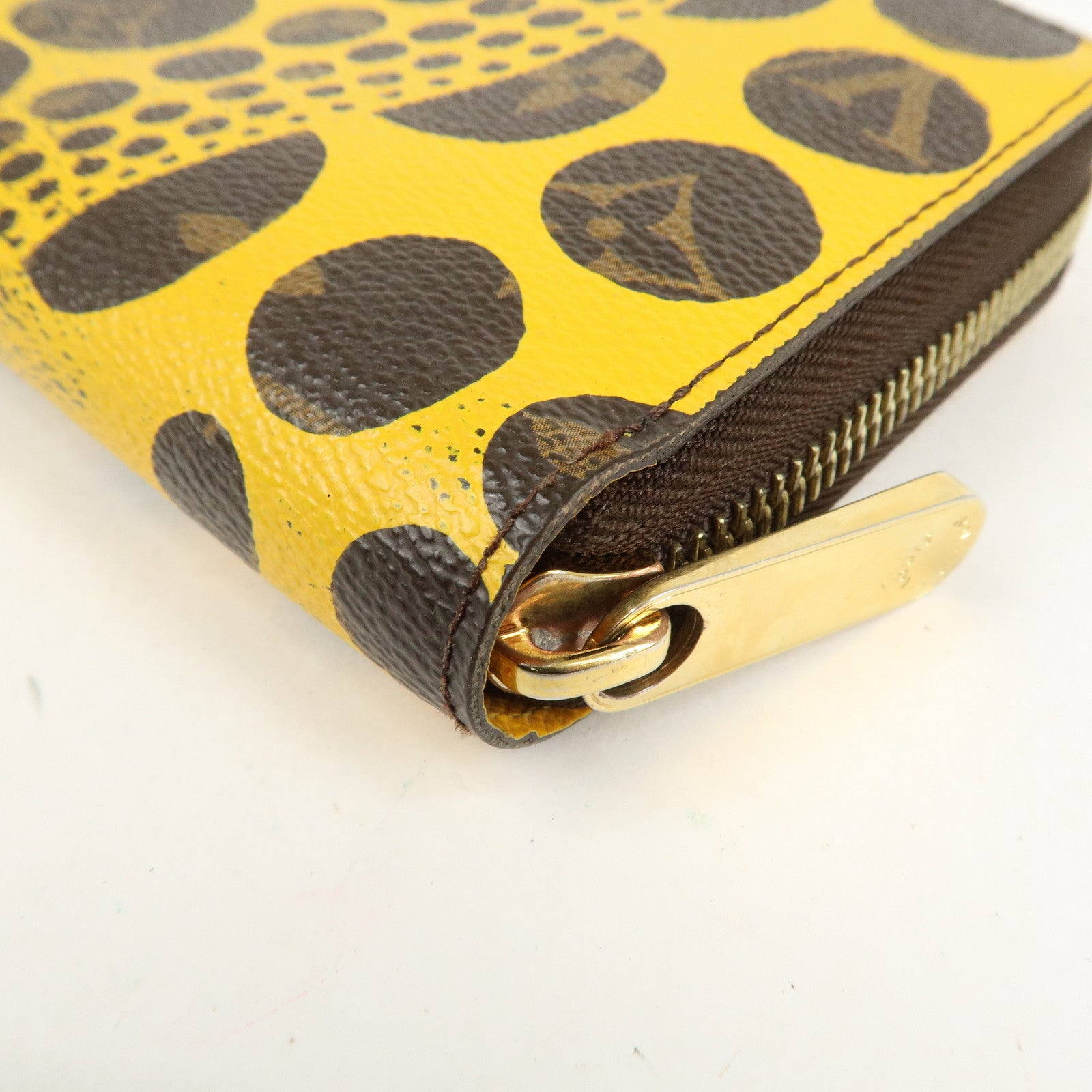 Louis Vuitton Monogram Zippy Wallet Pumpkin Dots Jaune M60449