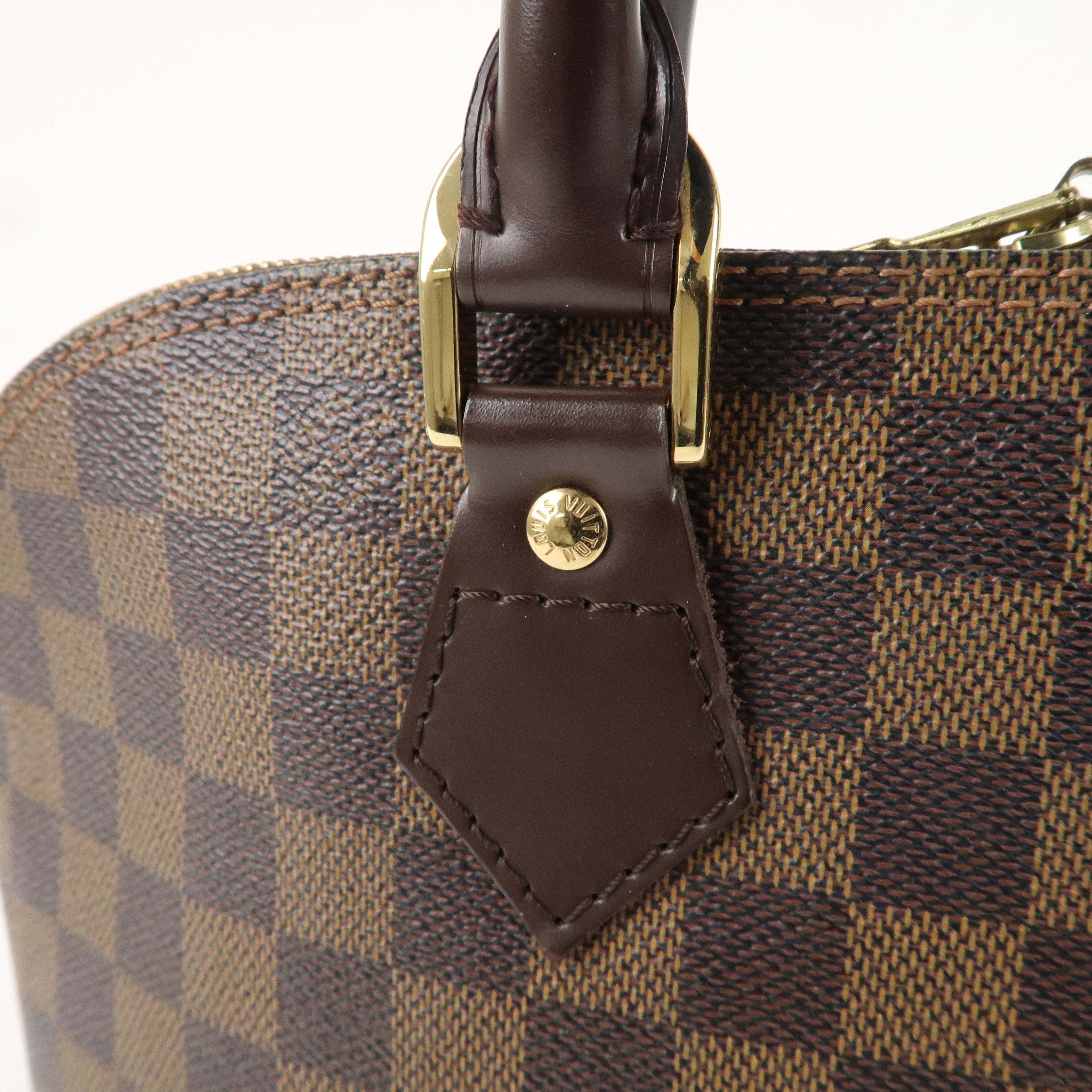 Louis Vuitton Damier Alma Hand Bag Brown Brown N51131