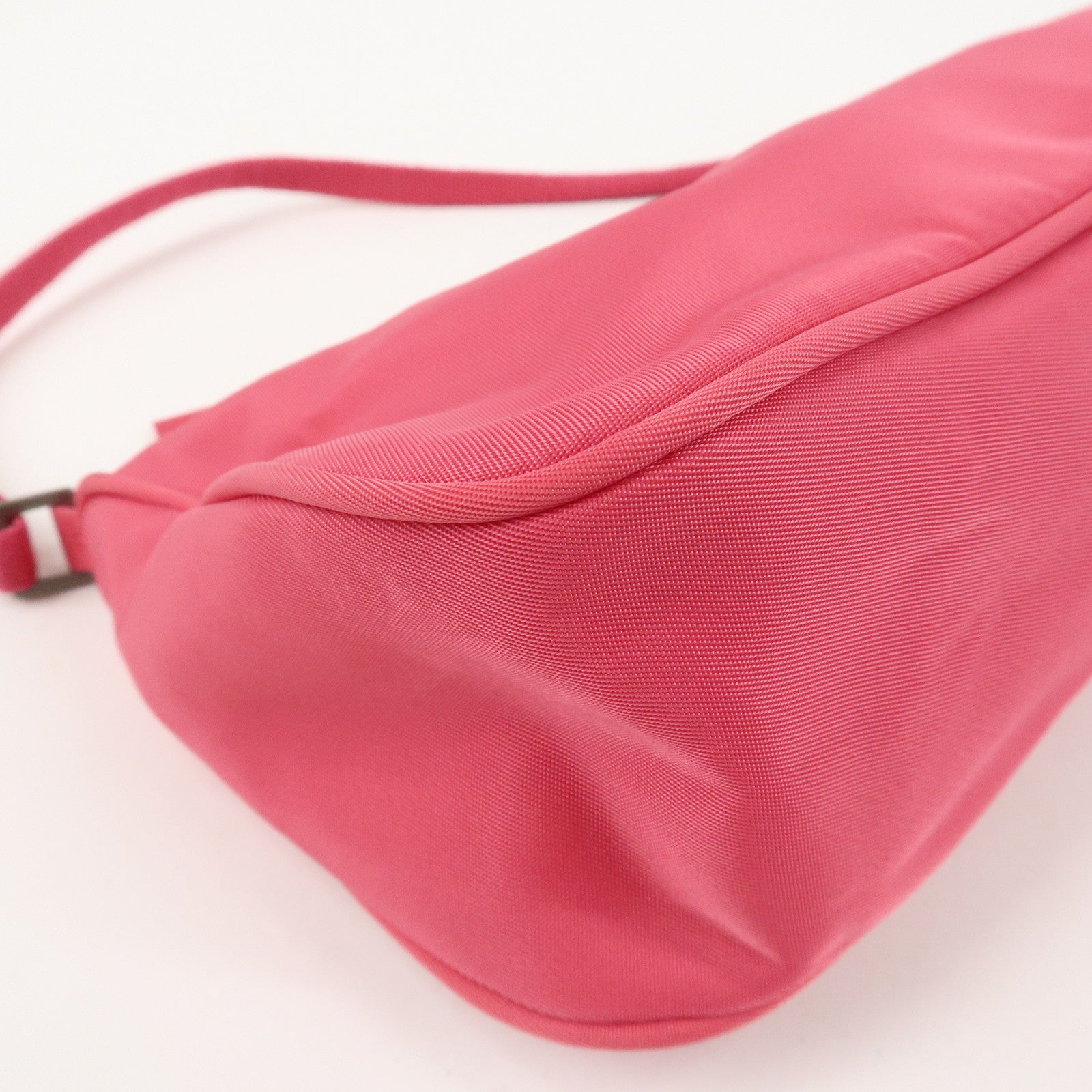 PRADA Logo Nylon Pouch Hand Bag Cosmetic Pouch Purse Pink MV633