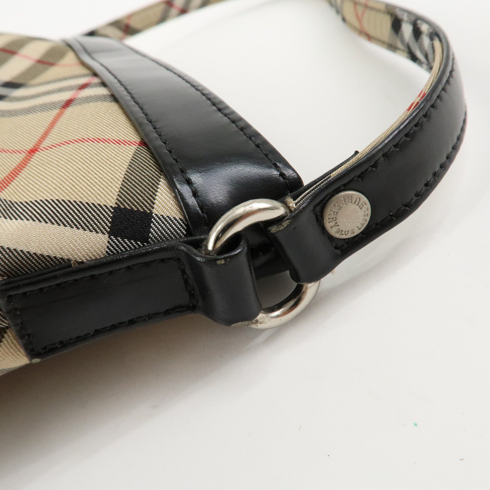 BURBERRY Canvas Leather Nova Check Shoulder Bag Hand Bag