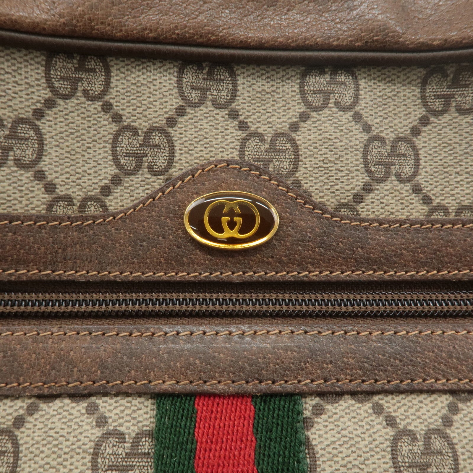 GUCCI Set of 2 Old Gucci GG Plus Leather Clutch Bag Shoulder Bag