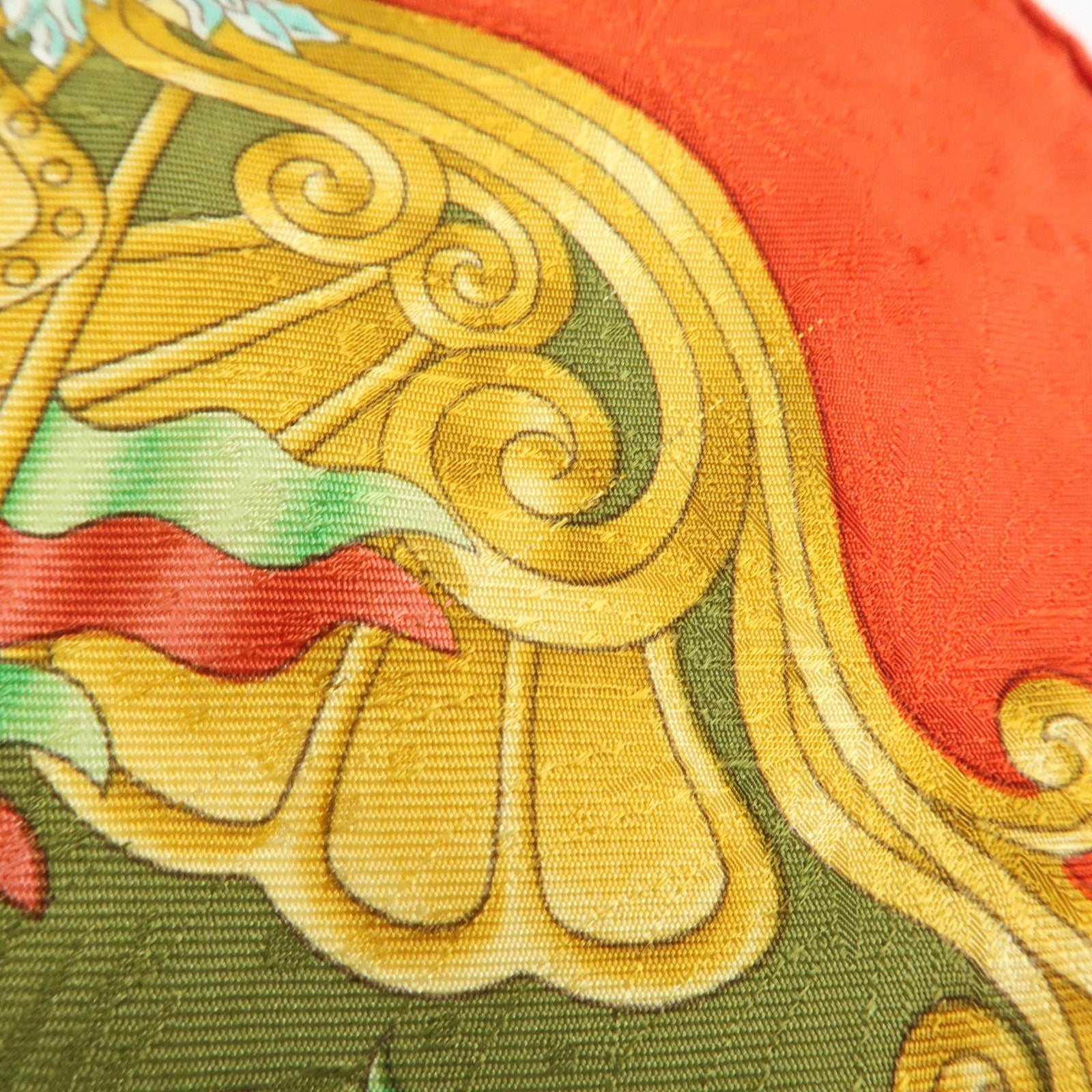 HERMES Carre 90 Silk 100% Scarf Luna Park Red Gold Green Used