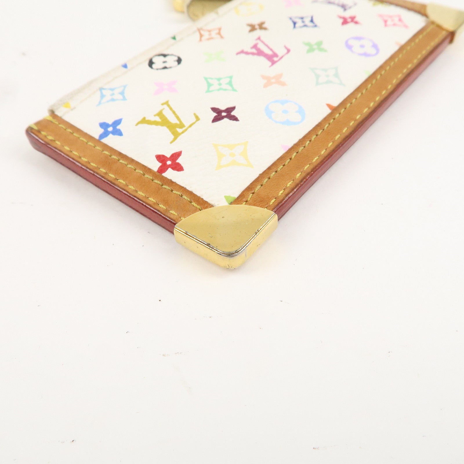 Louis Vuitton Monogram Multicolor Pochette Cles Blanc M92655