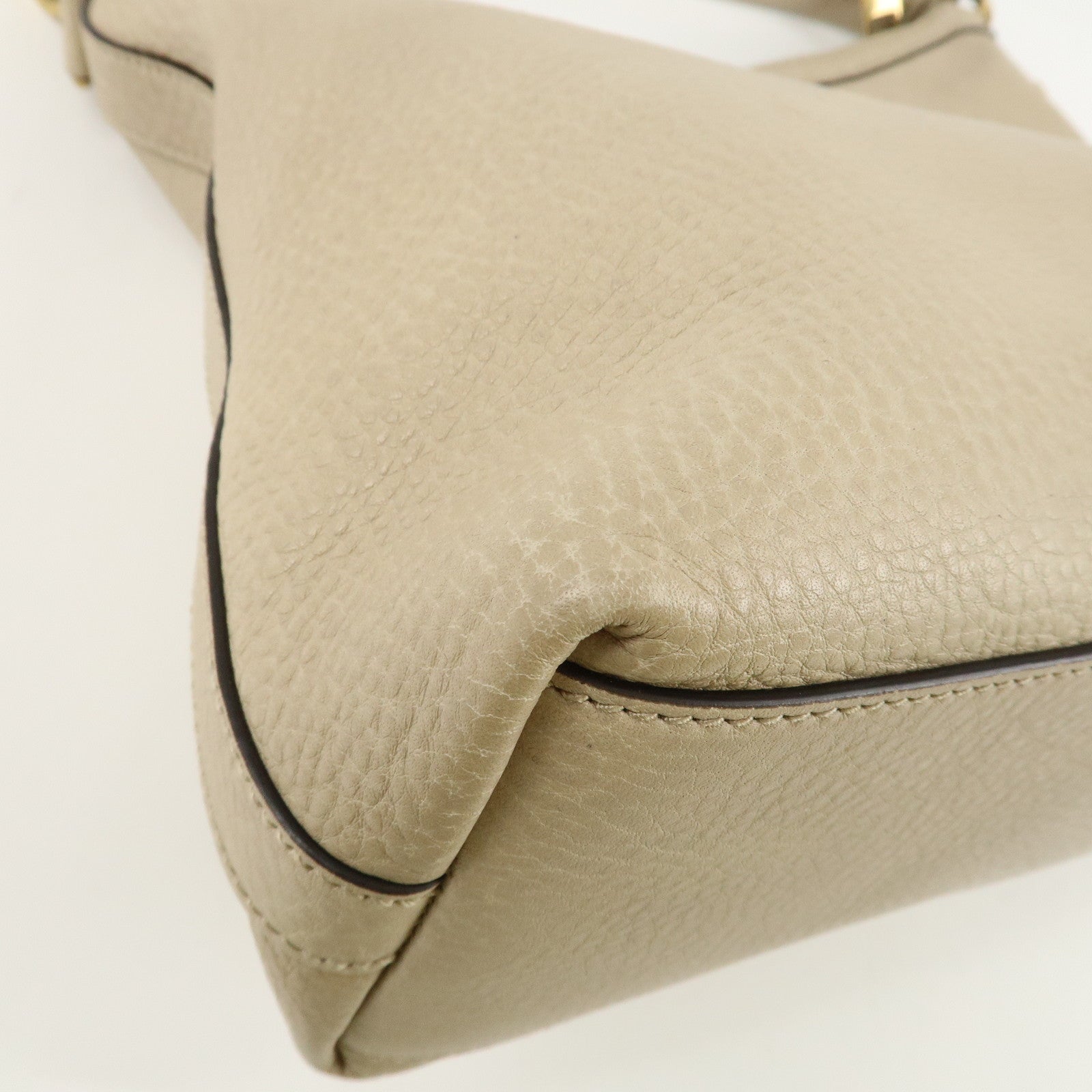 GUCCI Miss GG Leather Shoulder Bag Hand Bag Ivory 326514