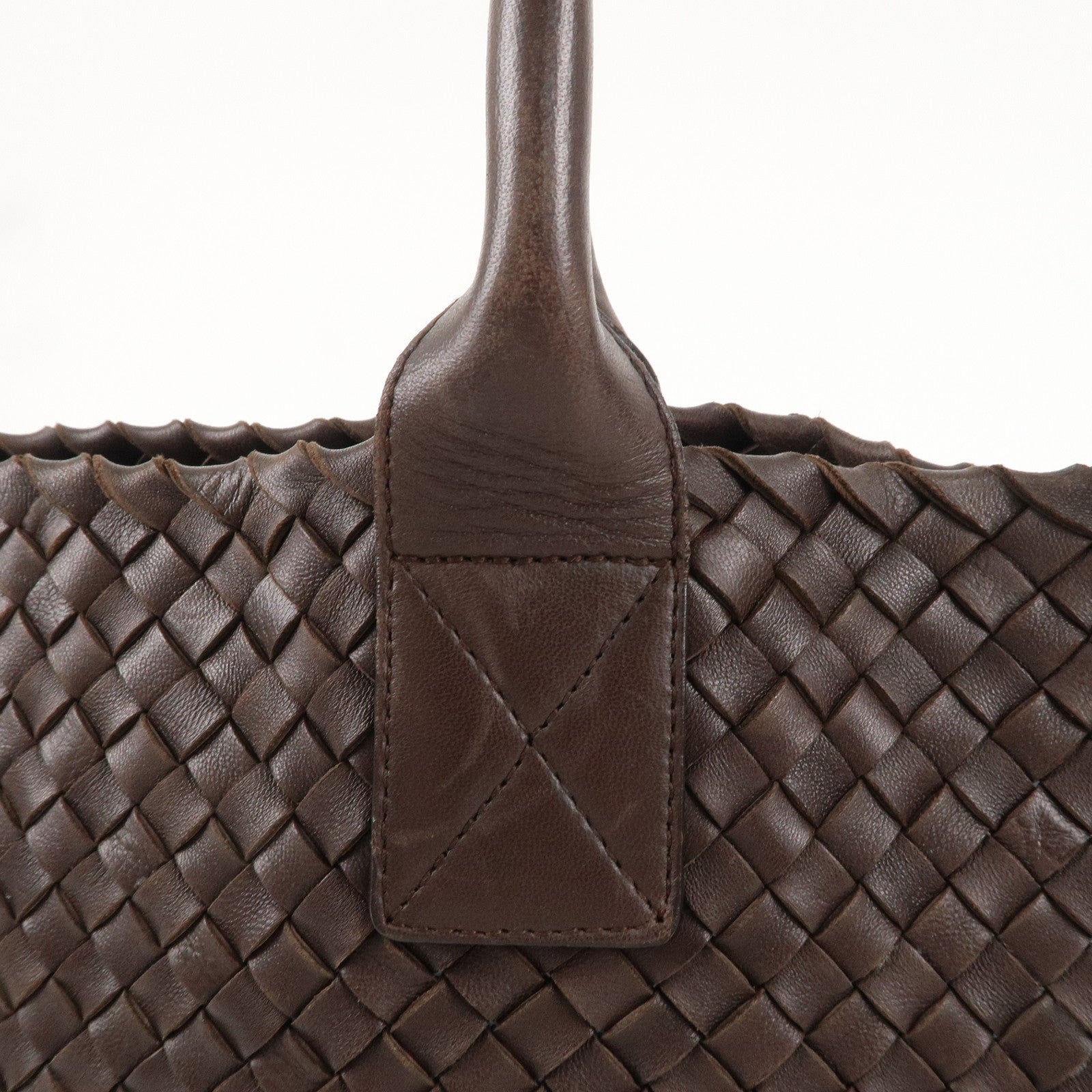 BOTTEGA VENETA Intrecciato Leather Cabas MM Tote Bag Brown 115664