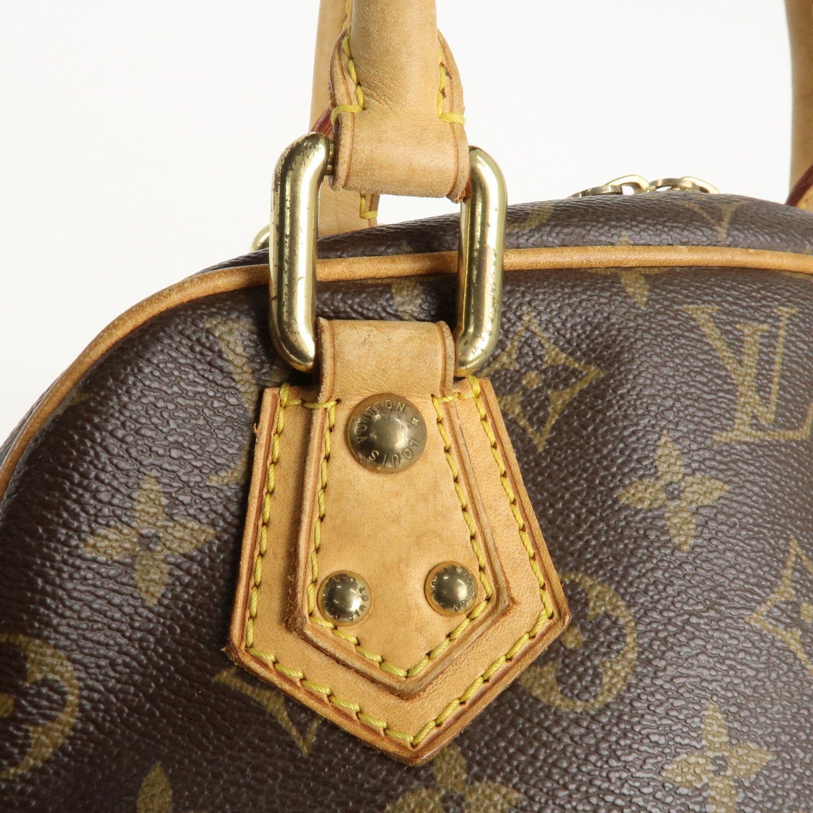 Louis Vuitton Monogram Manhattan PM Hand Bag Brown M40026 Used