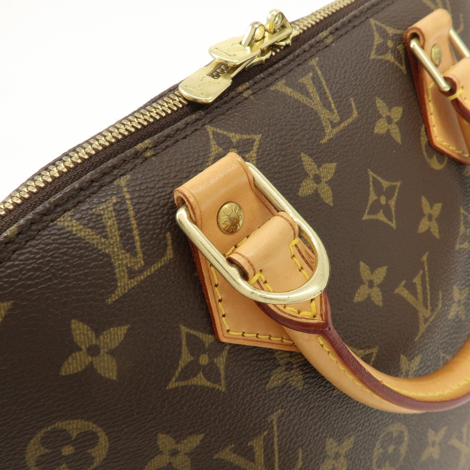 Louis Vuitton Monogram Alma Hand Bag Brown Brown M51130