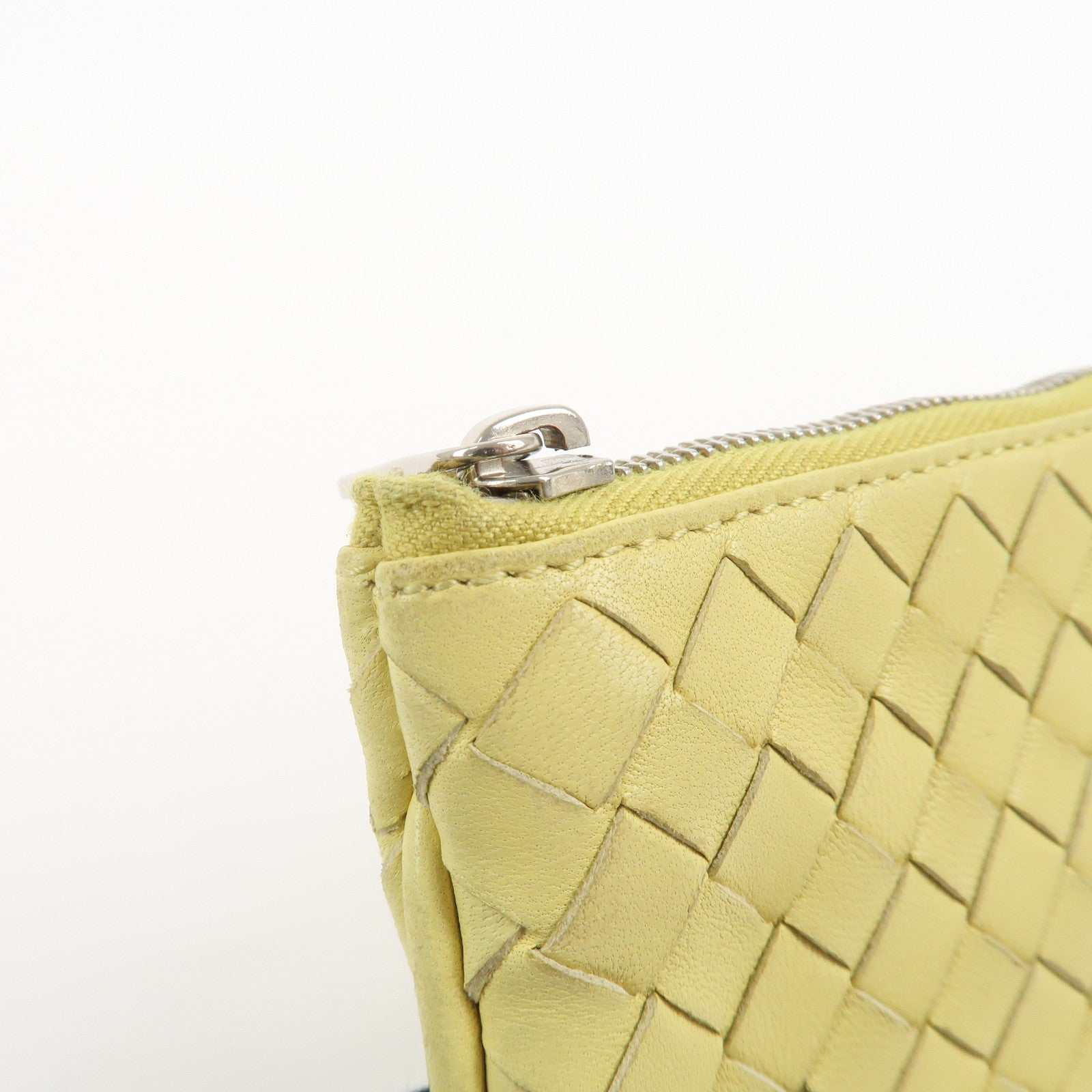 BOTTEGA VENETA Intrecciato Leather Coin Case Yellow 131232