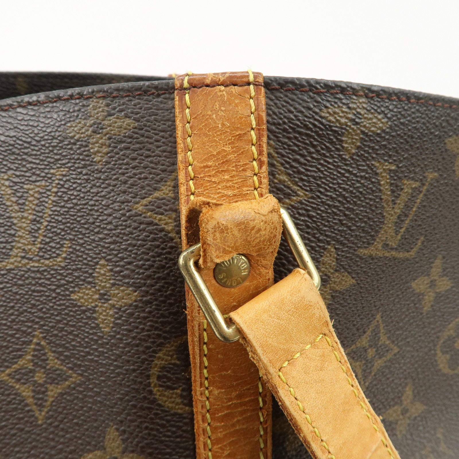 Louis Vuitton Monogram Sac Shopping Shoulder Bag Brown M51108 Used