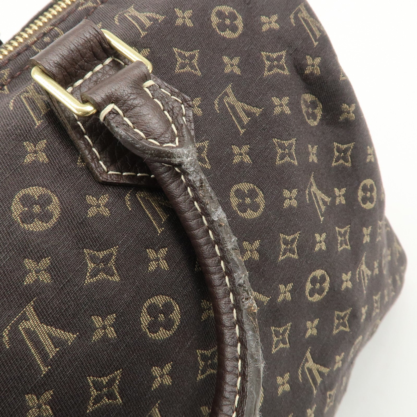 Louis Vuitton Monogram Mini Lin Speedy 30 Boston Bag Ebene M95224 Used