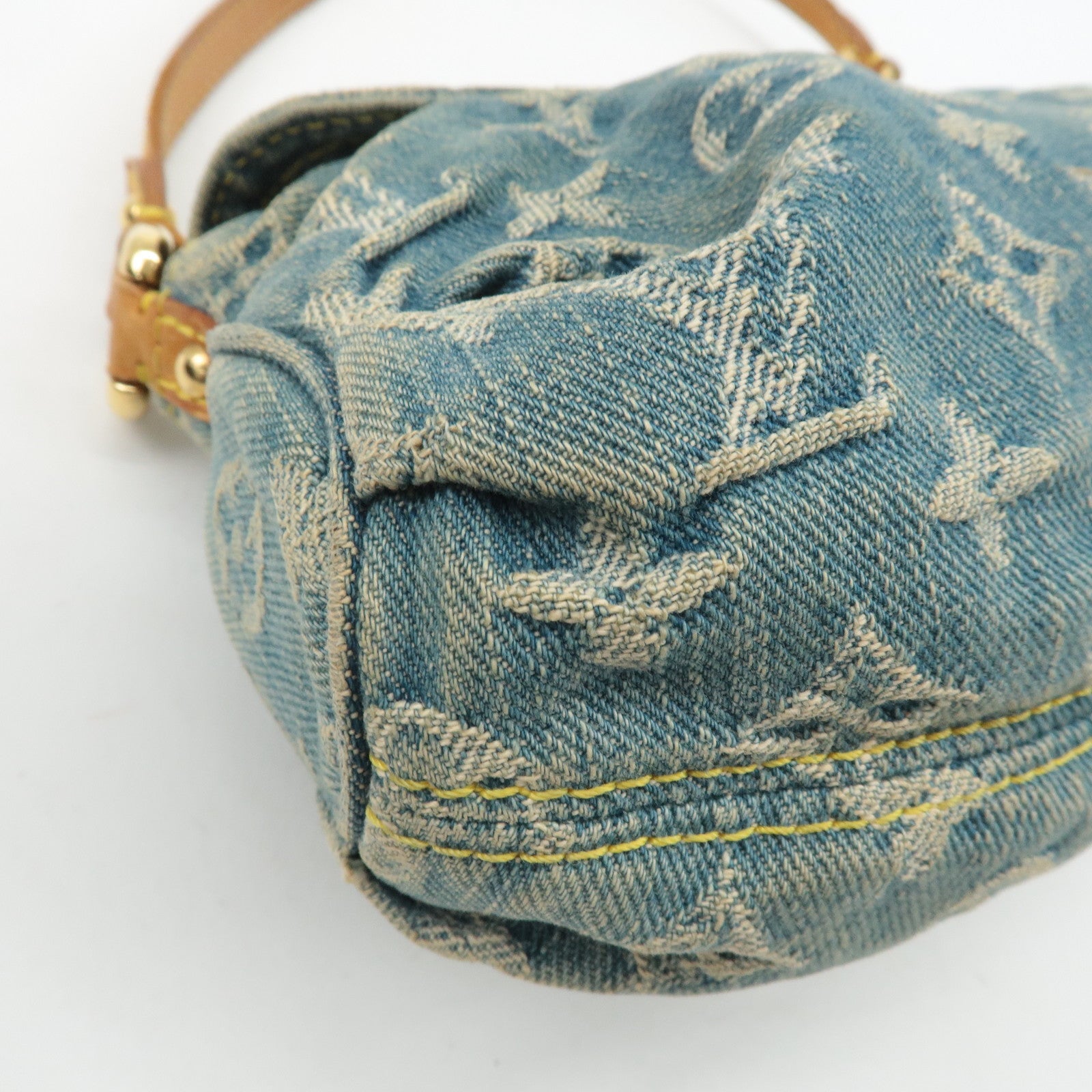 Louis Vuitton Monogram Denim Mini Pleaty Shoulder Bag M95050 Used