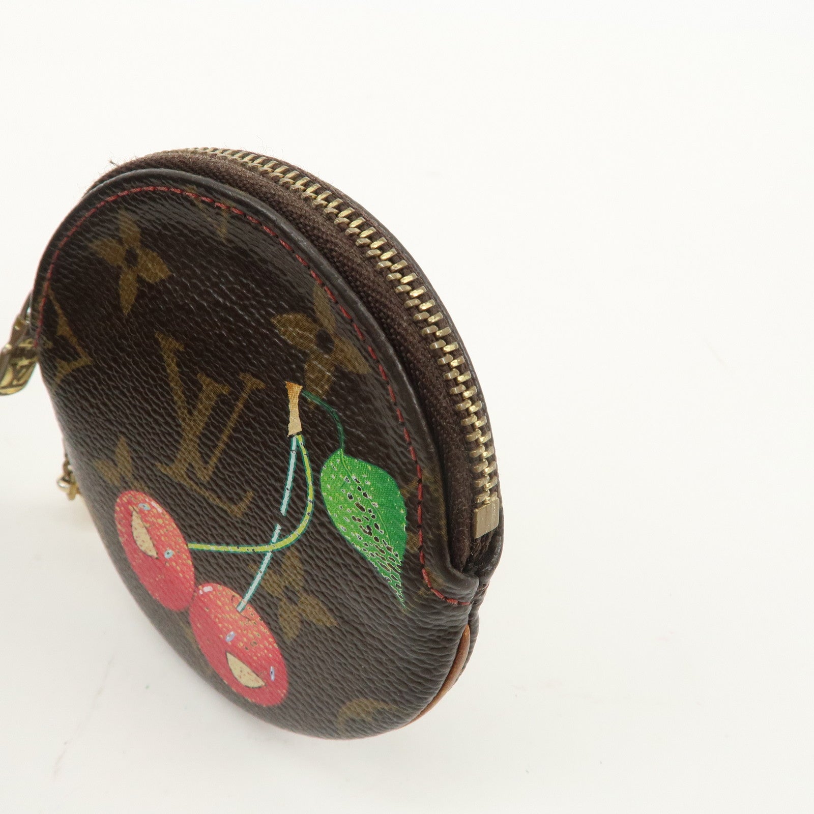 Louis Vuitton Monogram Cherry Porte Monnaie Rond Coin Case M95043 Used