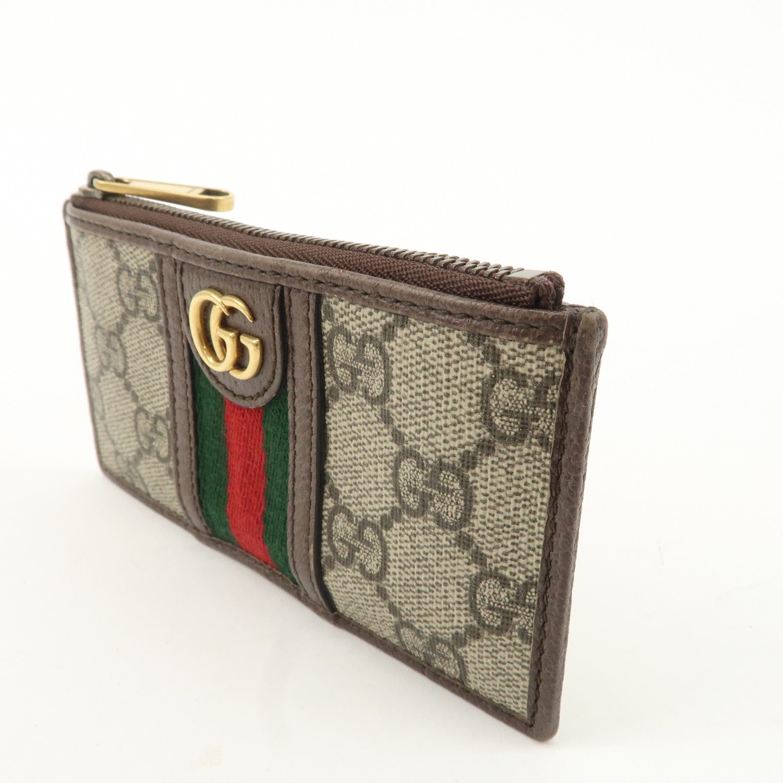 GUCCI Ophidia Sherry GG Supreme Leather Coin Case Card Case 699349 Used