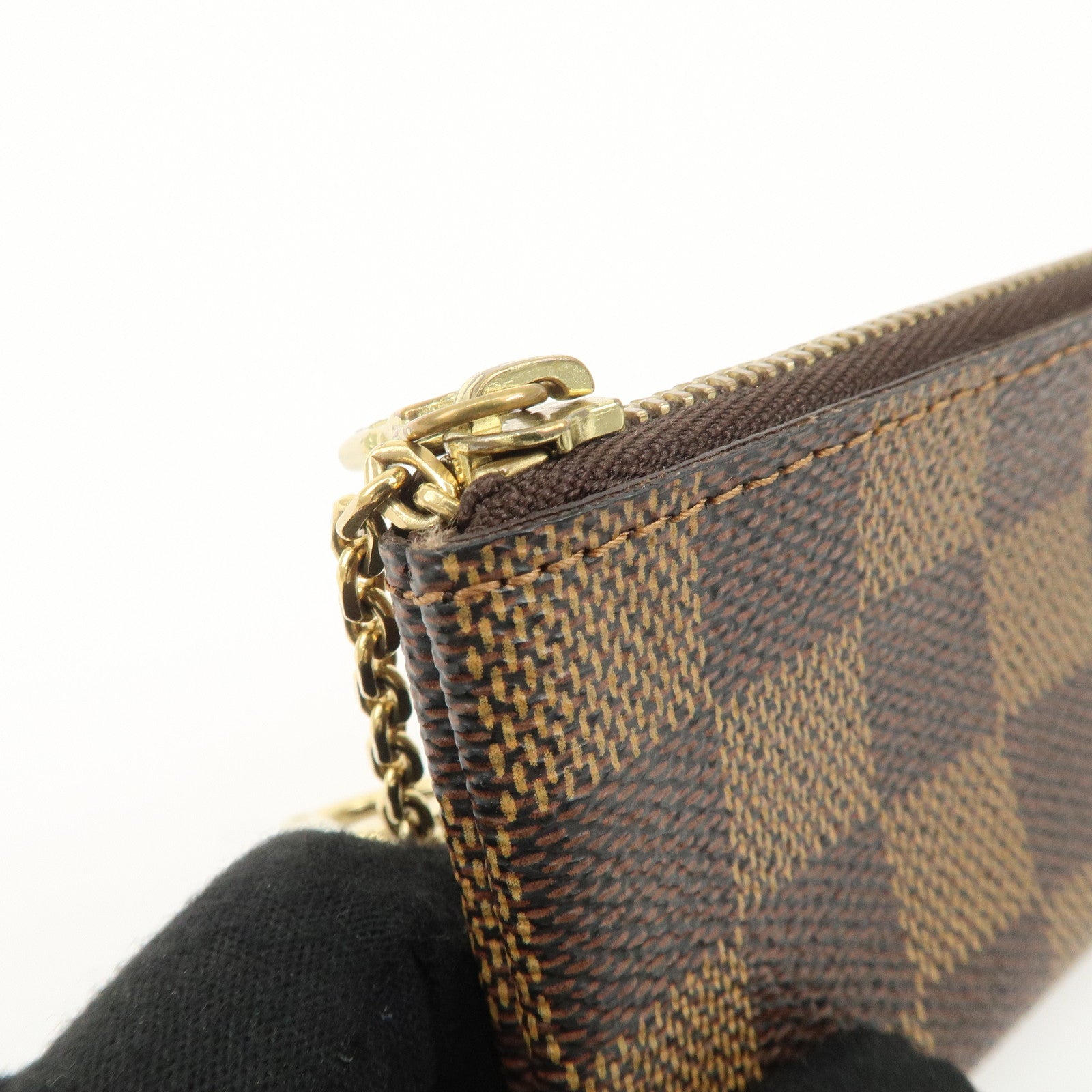 Louis Vuitton Damier Ebene Pochette Cles Coin Case N62658 Used