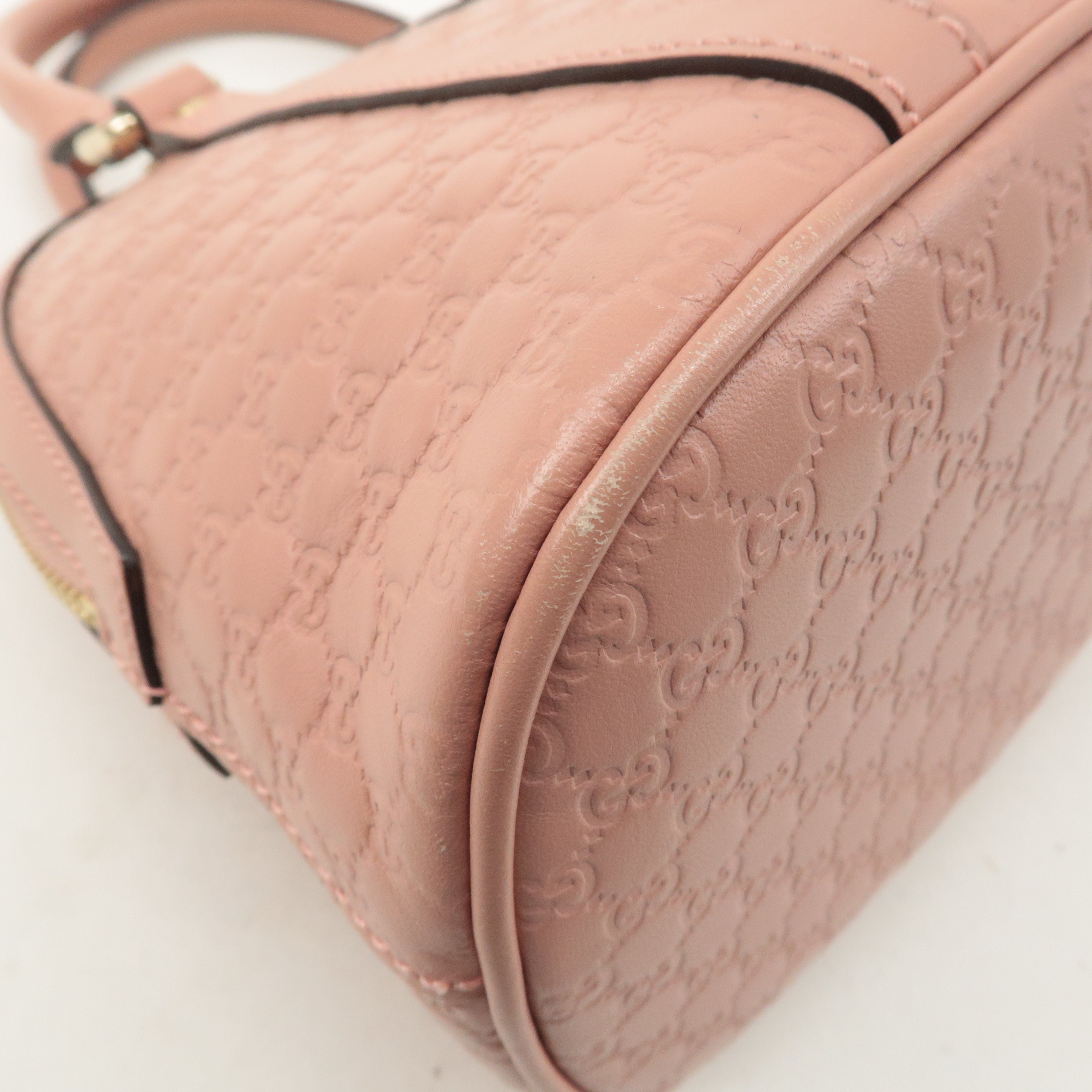 GUCCI Micro Guccissima Leather 2Way Shoulder Hand Bag Pink 449654