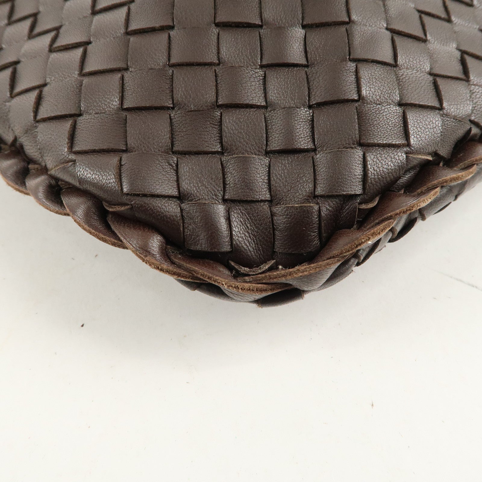 BOTTEGA VENETA Hobo Intrecciato Leather Shoulder Bag Brown 115653