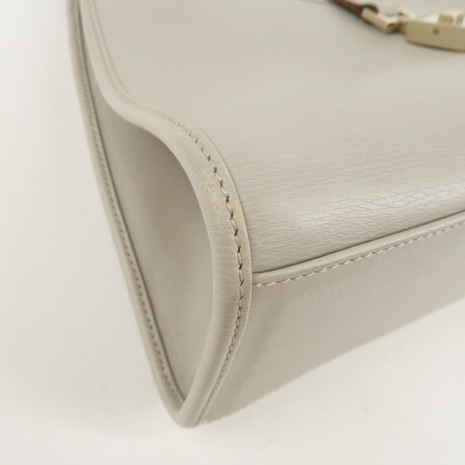 GUCCI Jackie Leather Shoulder Bag Ivory 002.1067