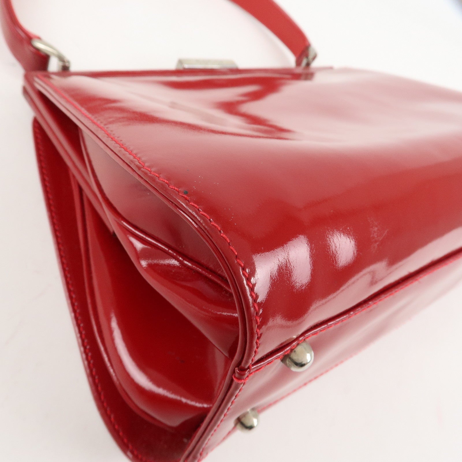 GUCCI Patent Leather Shoulder Bag Hand Bag Red 000 781 0301 Used