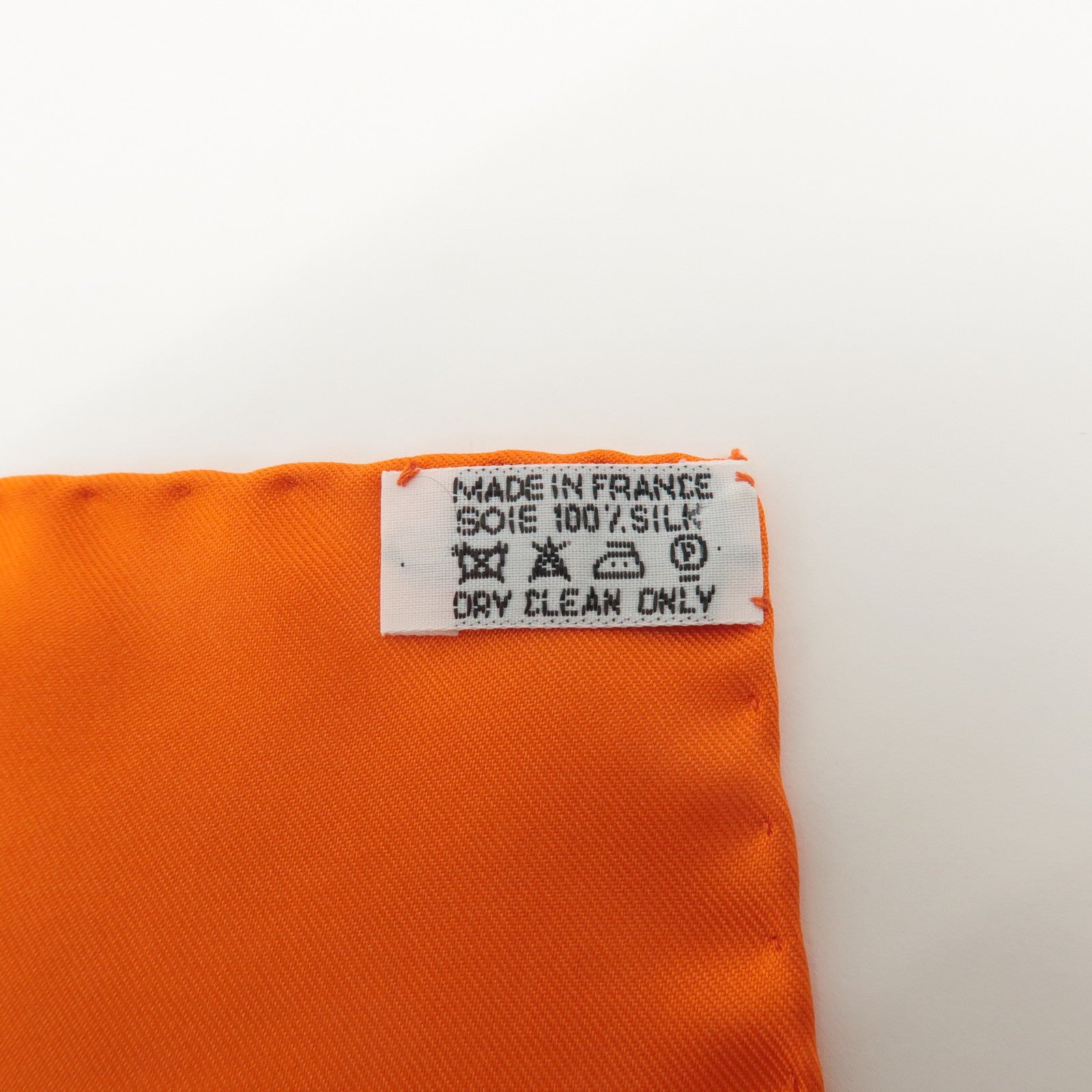 HERMES Carre 90 100% Silk PAVOIS Orange Red White Used