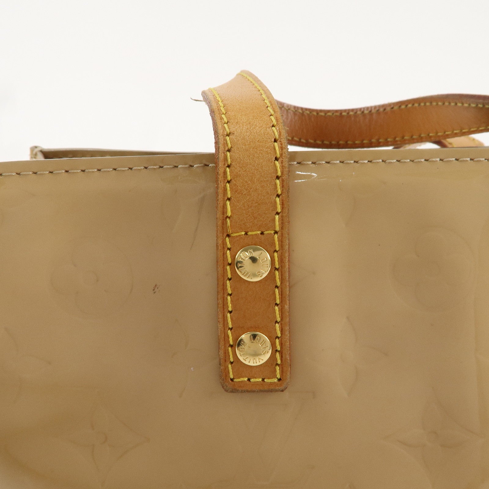 Louis Vuitton Monogram Vernis Lead PM Hand Bag Beige M91144