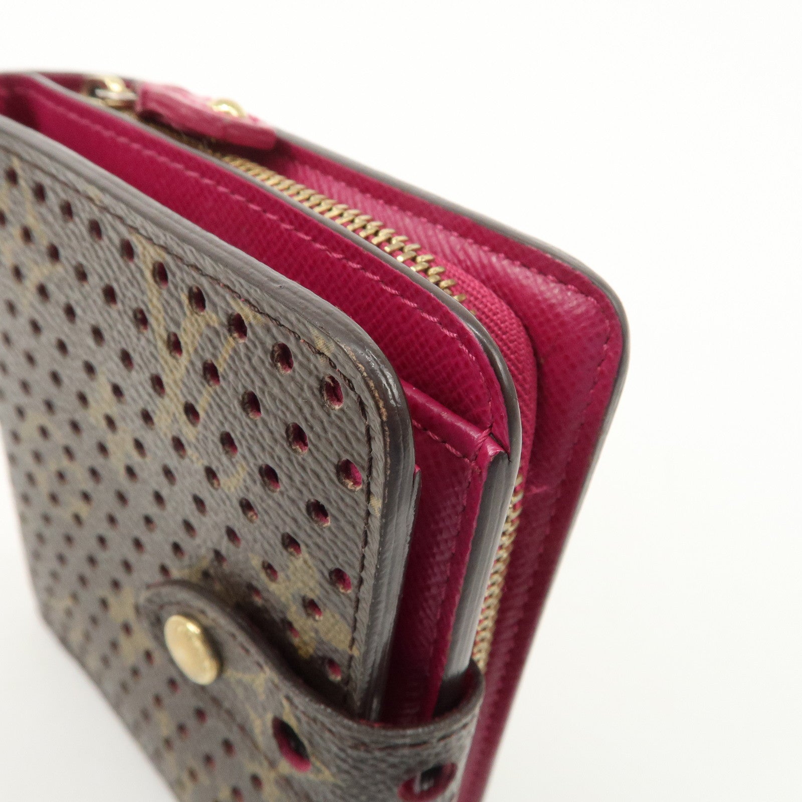 Louis Vuitton Monogram Perfor Compact Zip Wallet Fuchsia M95188