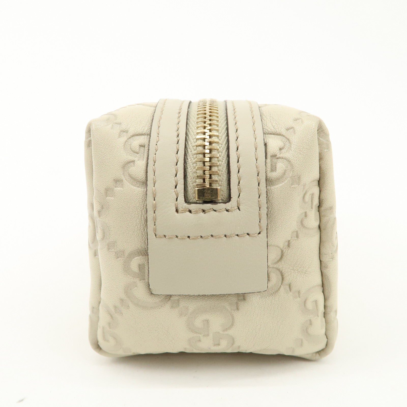 GUCCI Guccissima Leather Pouch Cosmetic Pouch Purse Ivory 153228 Used