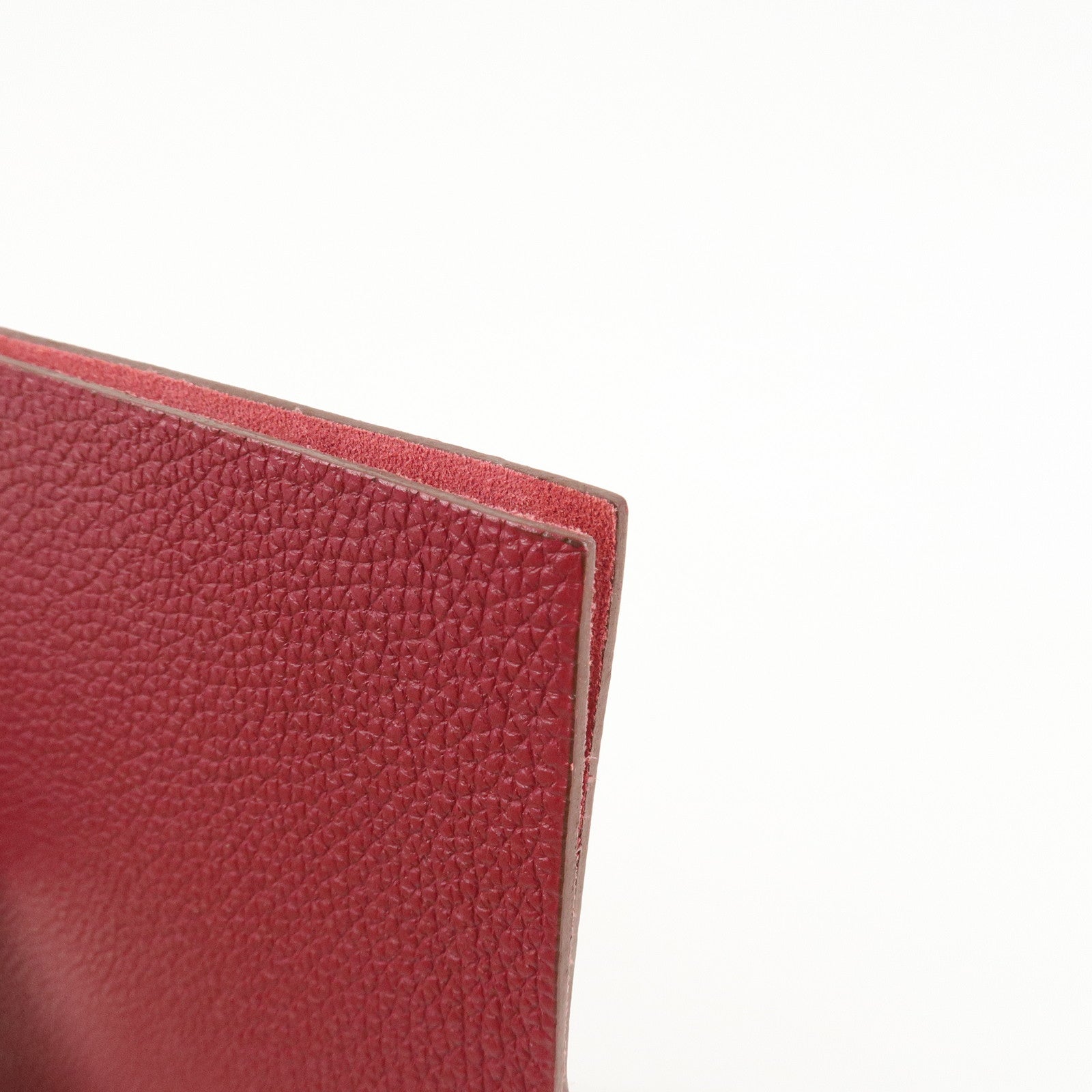 HERMES Togo Leather Ulysse MM □N Stamped Notebook Cover Ruby