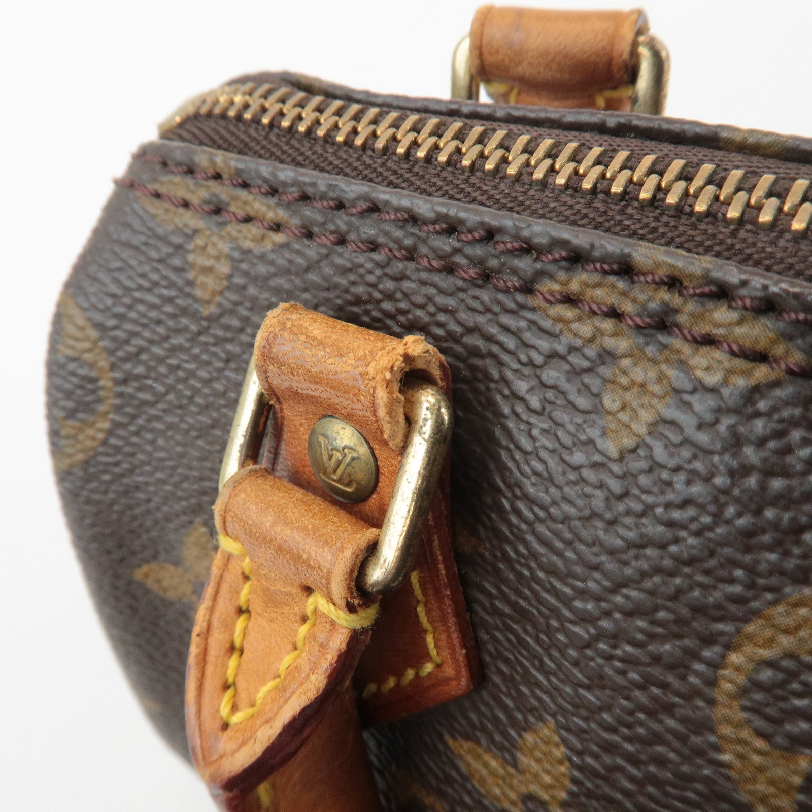 Louis Vuitton Monogram Mini Speedy Hand Bag Brown M41534 Used