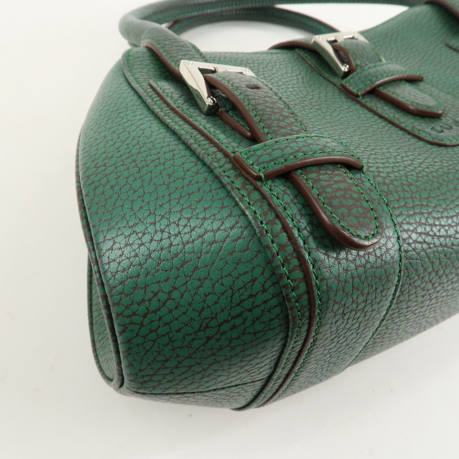 LOEWE Senda Leather Shoulder Bag Hand Bag Green