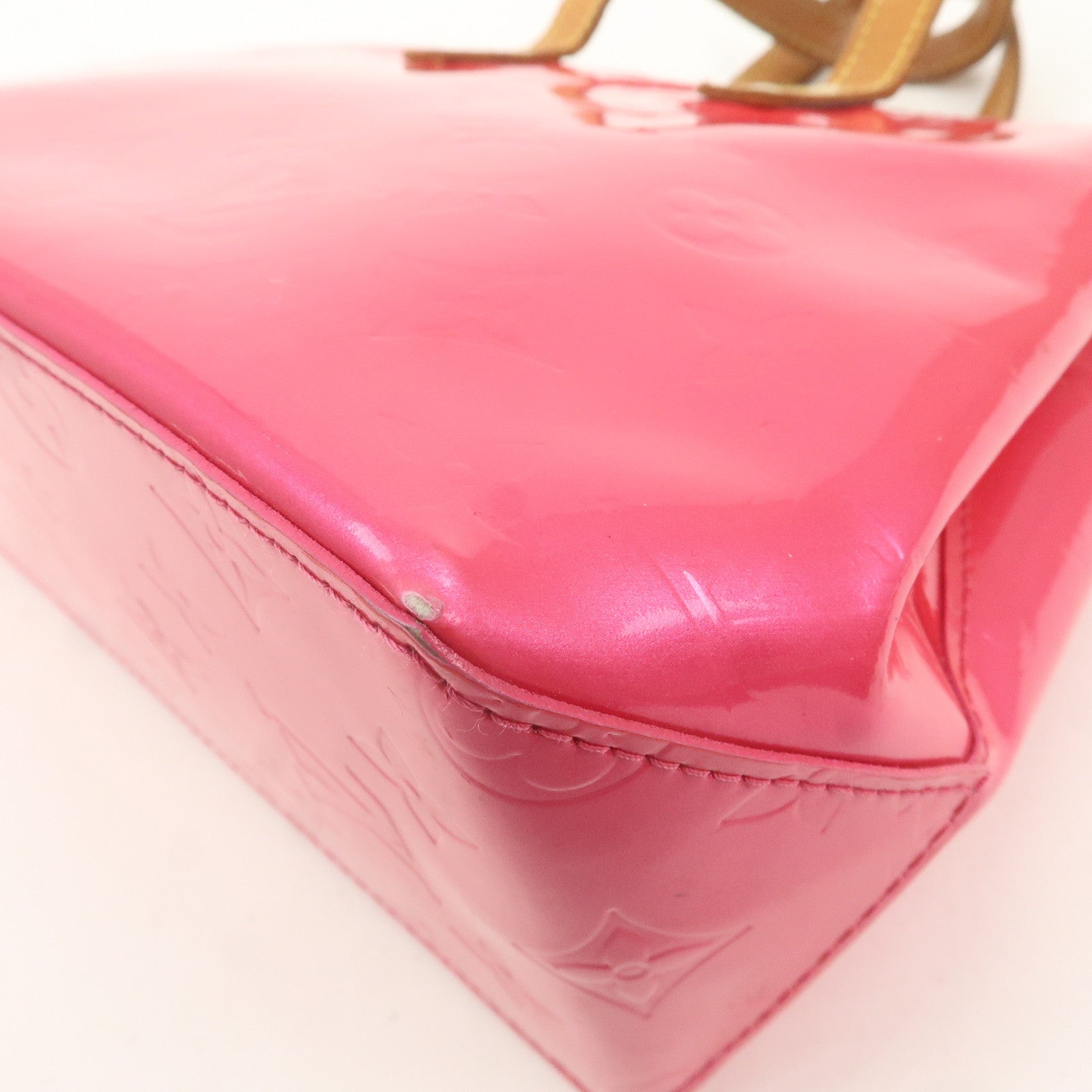 Louis Vuitton Monogram Vernis Lead PM Hand Bag Fuchsia Pink M91221