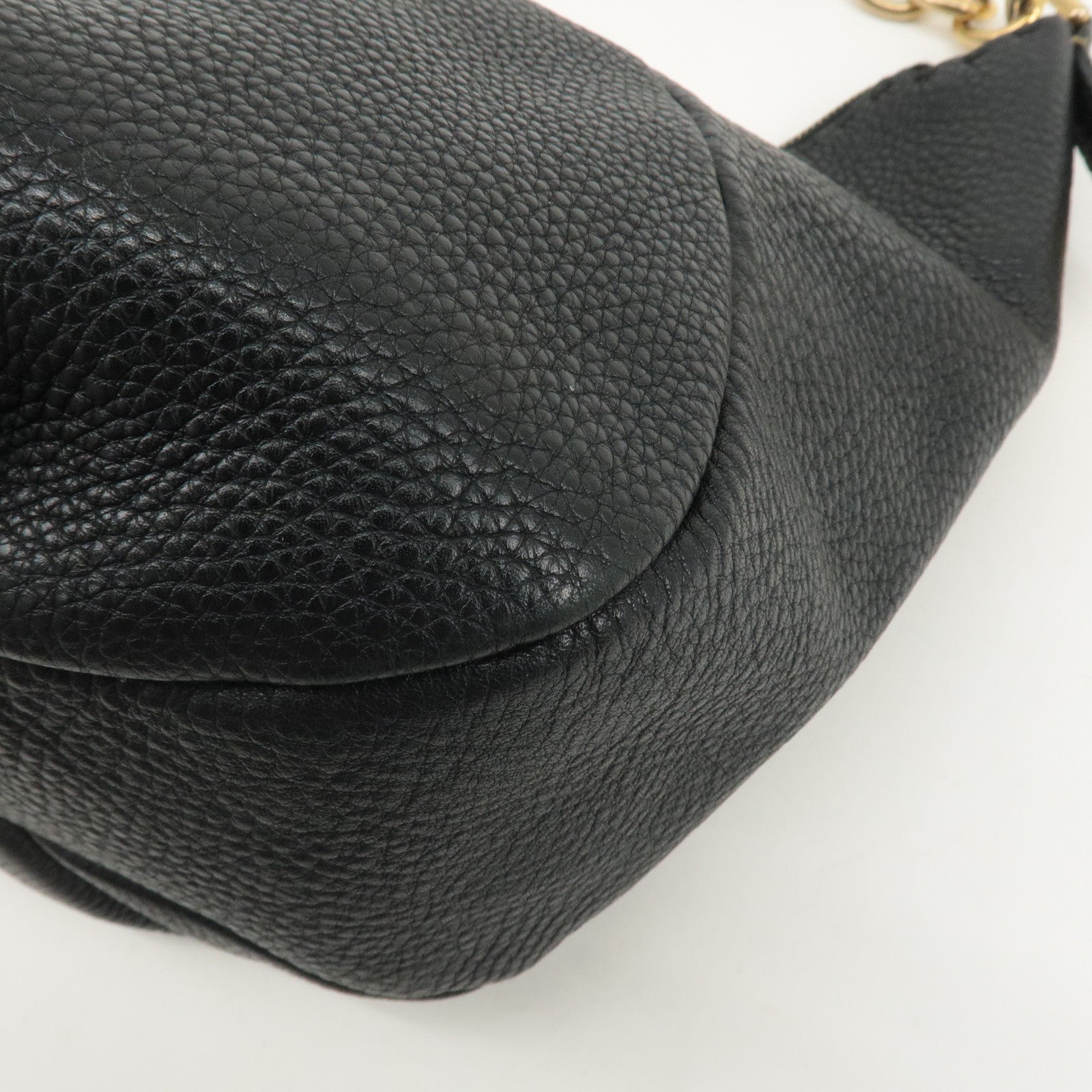 FENDI Selleria Leather One-Shoulder Bag Black 8BR618