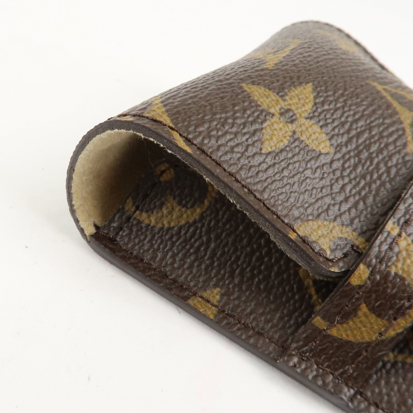 Louis Vuitton Monogram etui a lunettes lavel Glasses Case M62970 Used