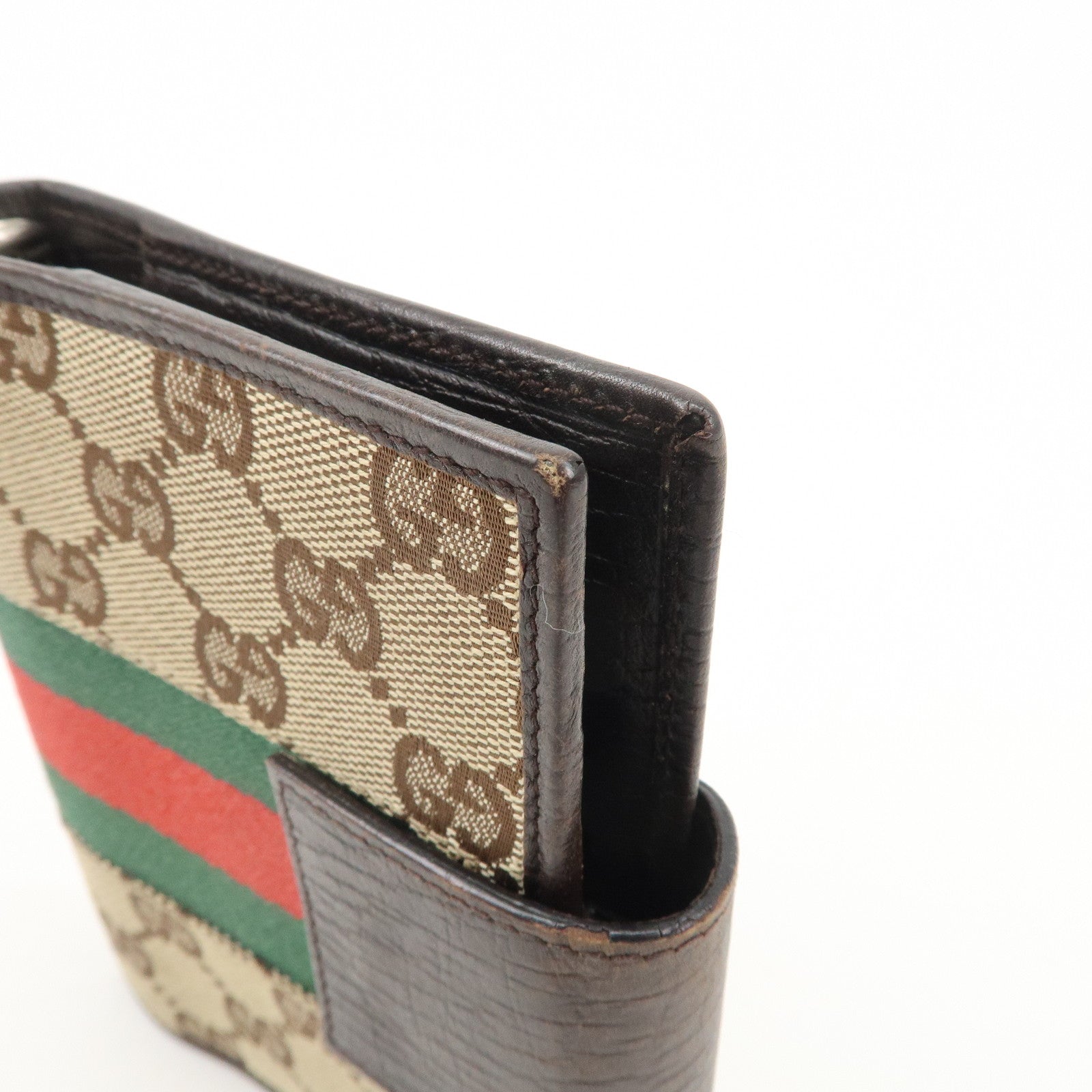 GUCCI Sherry GG Canvas Leather Notebook Cover Planner Cover 115240