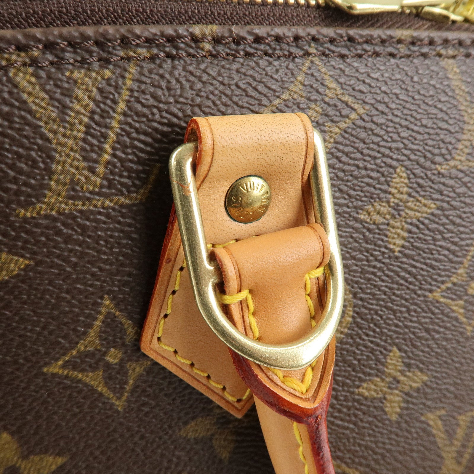 Louis Vuitton Monogram Alma Hand Bag Brown Gold Hardware M51130