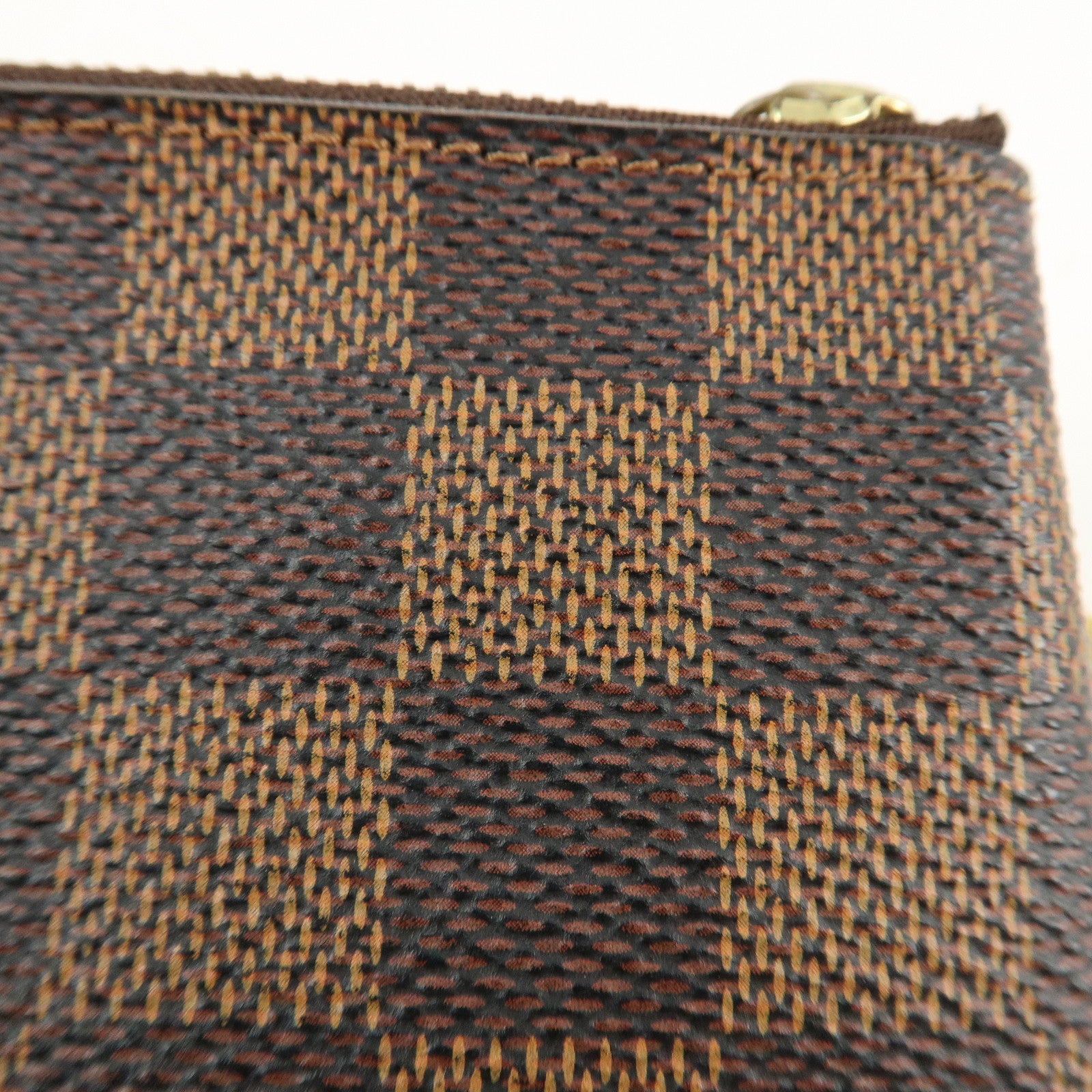 Louis Vuitton Damier Pochette Cles Coin Case Brown N62658 Used