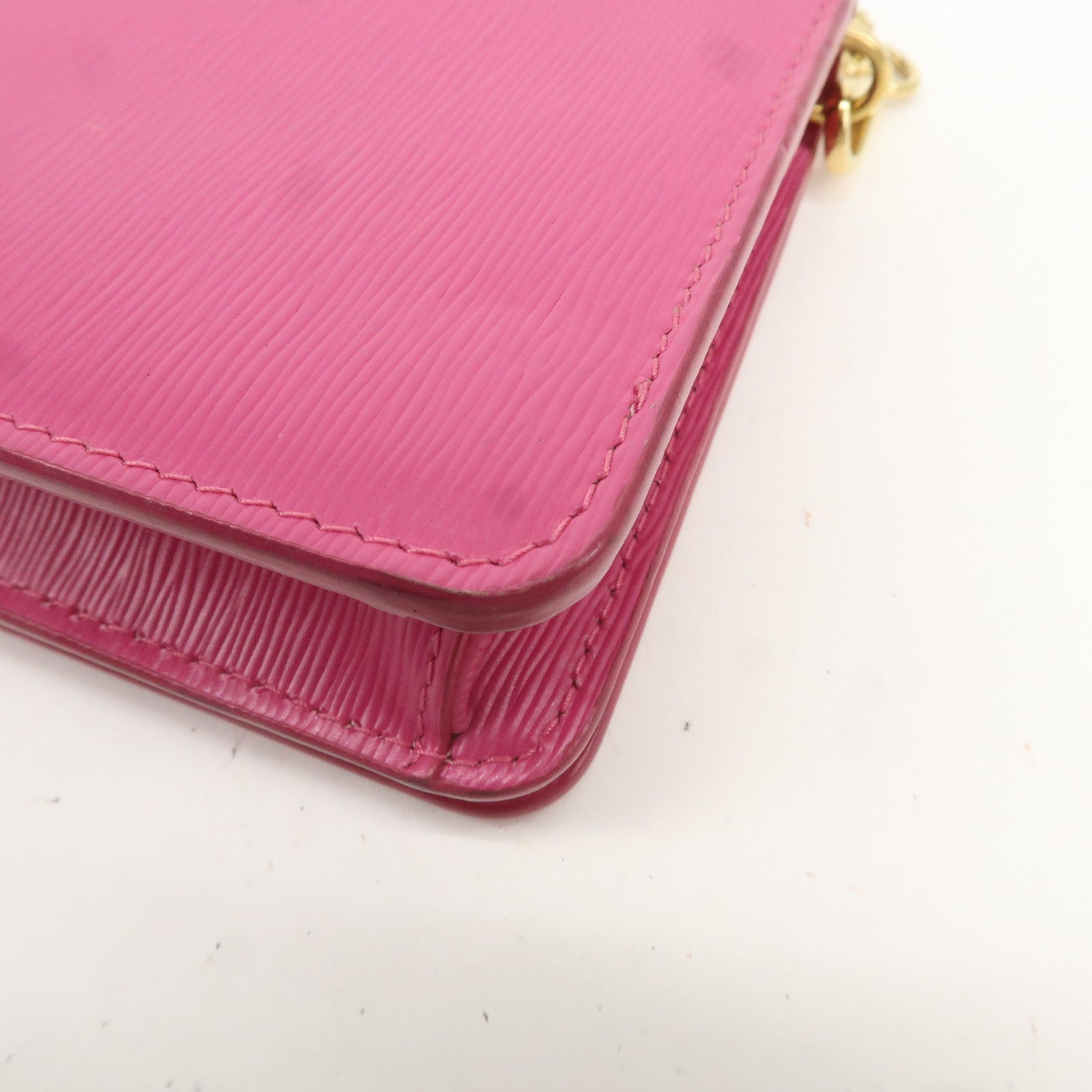 PRADA Leather Chain Wallet ORCHIDEA Pink 1DH044