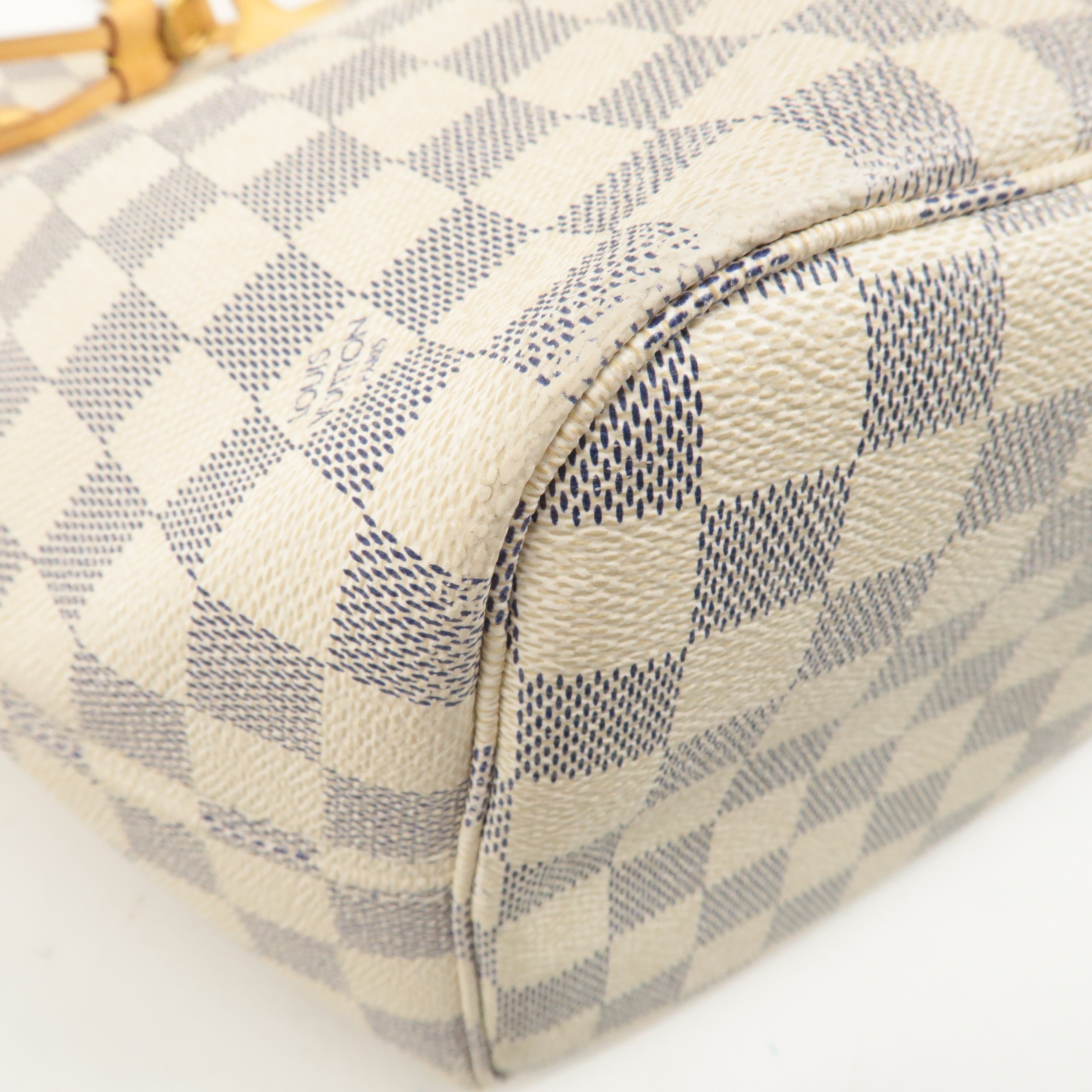 Louis Vuitton Damier Azur Neverfull MM Tote Bag Hand Bag N51107