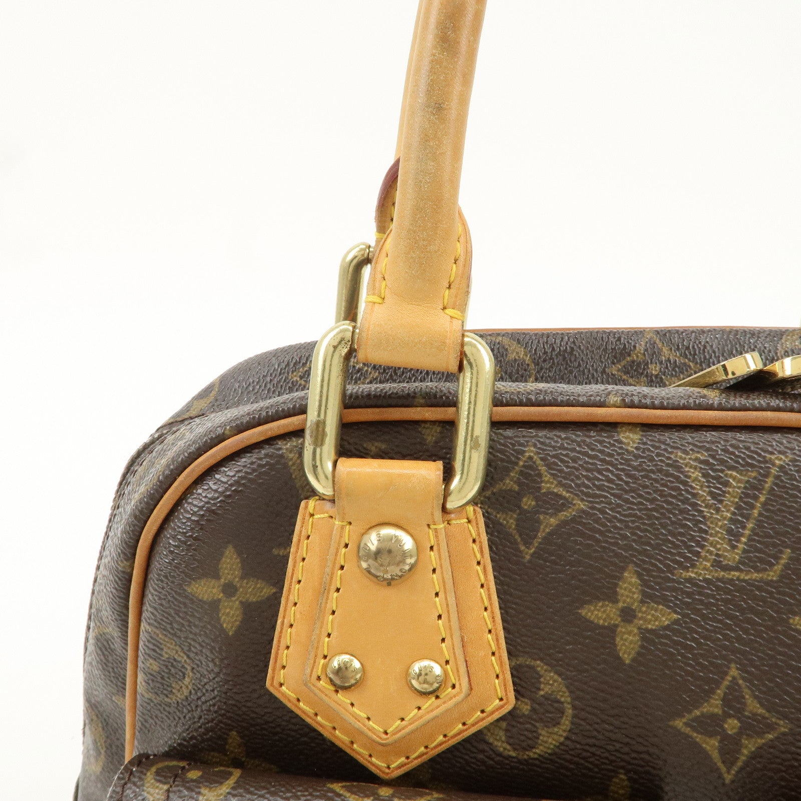 Louis Vuitton Monogram Manhattan PM Hand Bag Brown M40026