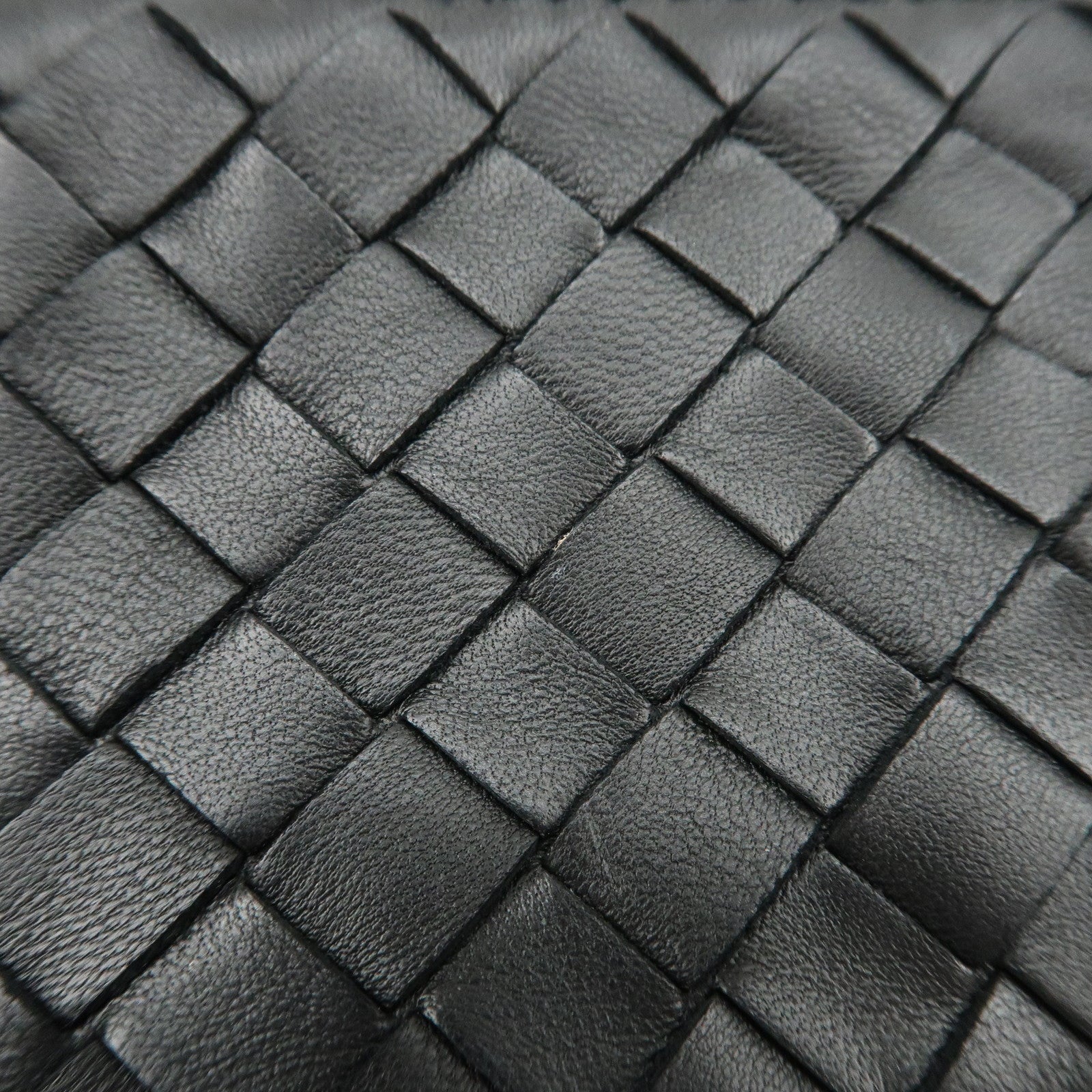 BOTTEGA VENETA Intrecciato Leather Coin Case Wallet Black