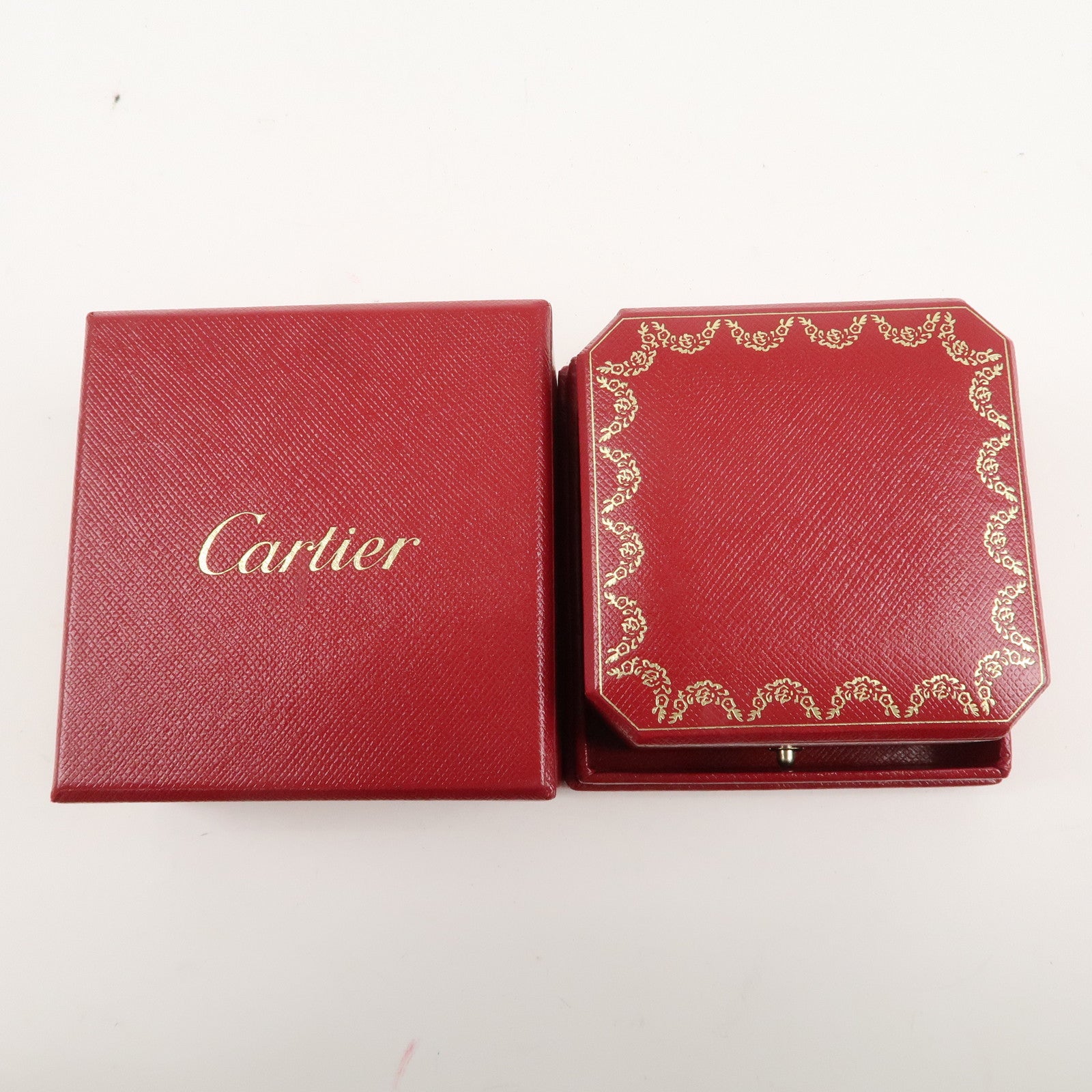 Cartier Set of 2 Ring Box Display Box Jewelry Box For Ring Red