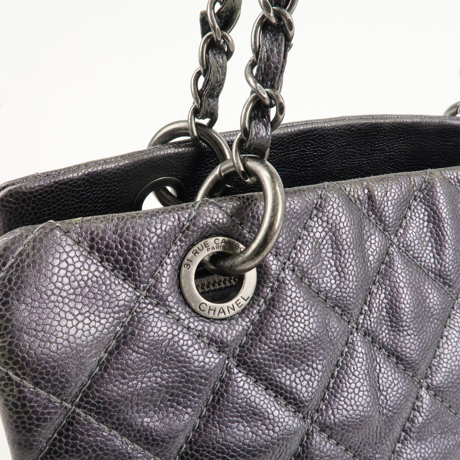 CHANEL Matelasse COCO Mark Leather Chain Tote Bag Shoulder Bag