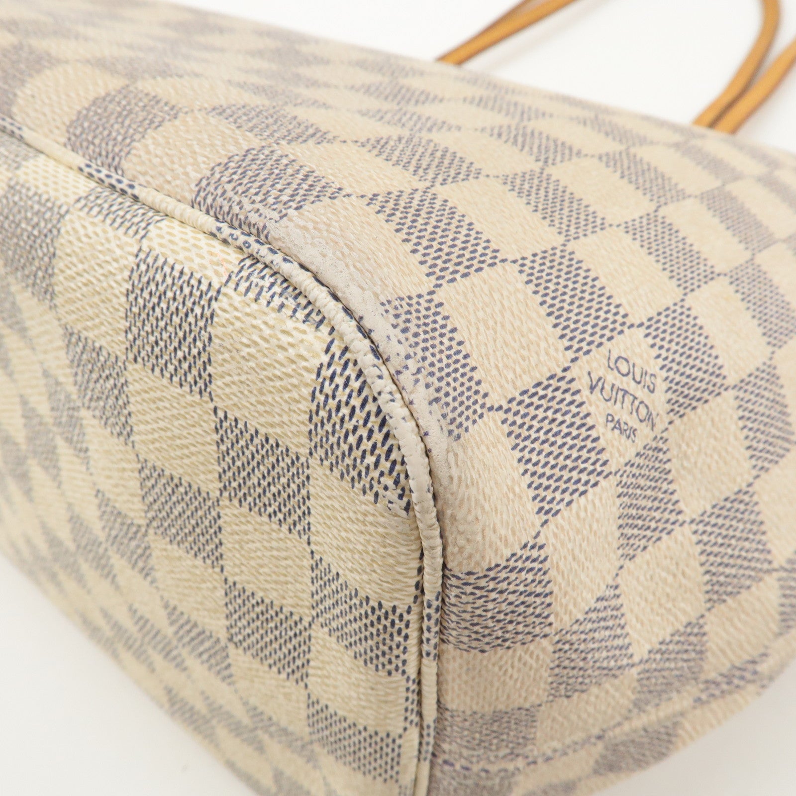 Louis Vuitton Damier Azur Neverfull MM Tote Bag Brown N51107