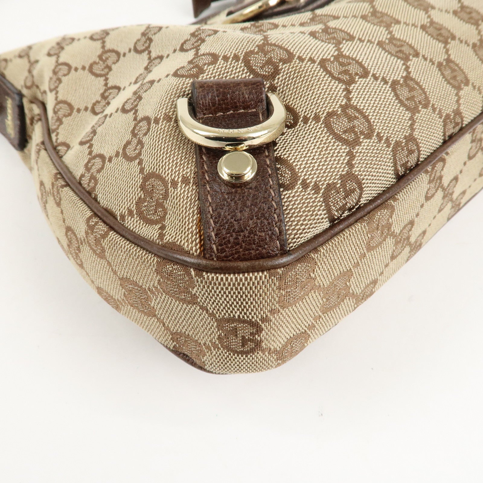 GUCCI Abbey GG Canvas Leather Shoulder Bag Beige Brown 130738 Used