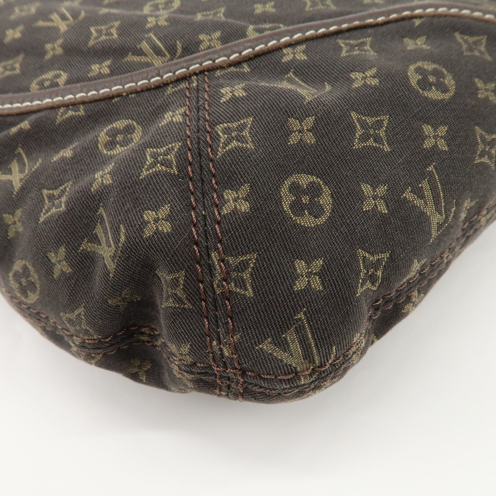 Louis Vuitton Monogram Mini Lin Manon MM Shoulder Bag Ebene M95619 Used